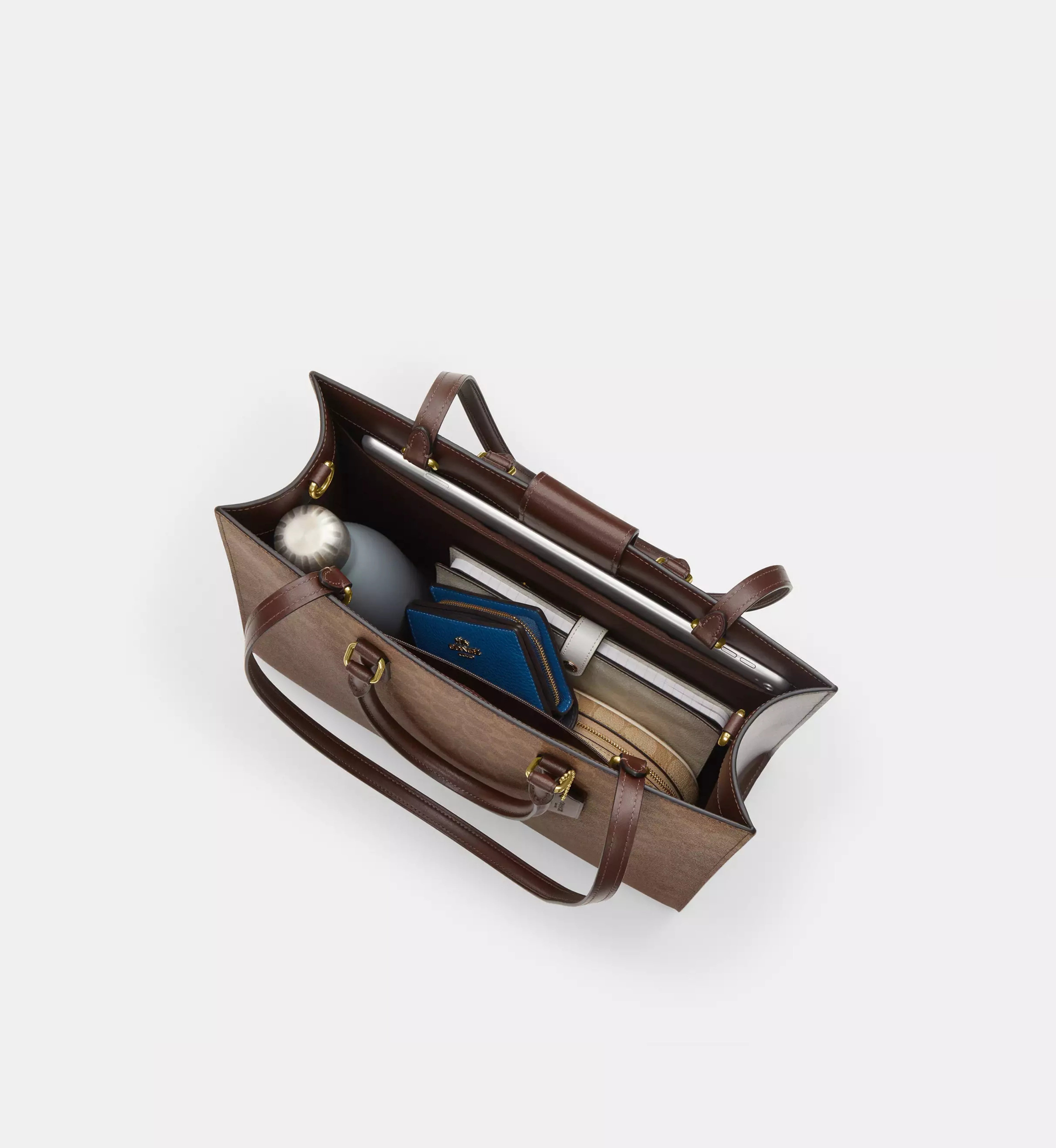 Maggie Tote Bag In Ombre Signature Canvas 'Signature Canvas Gold Brown'