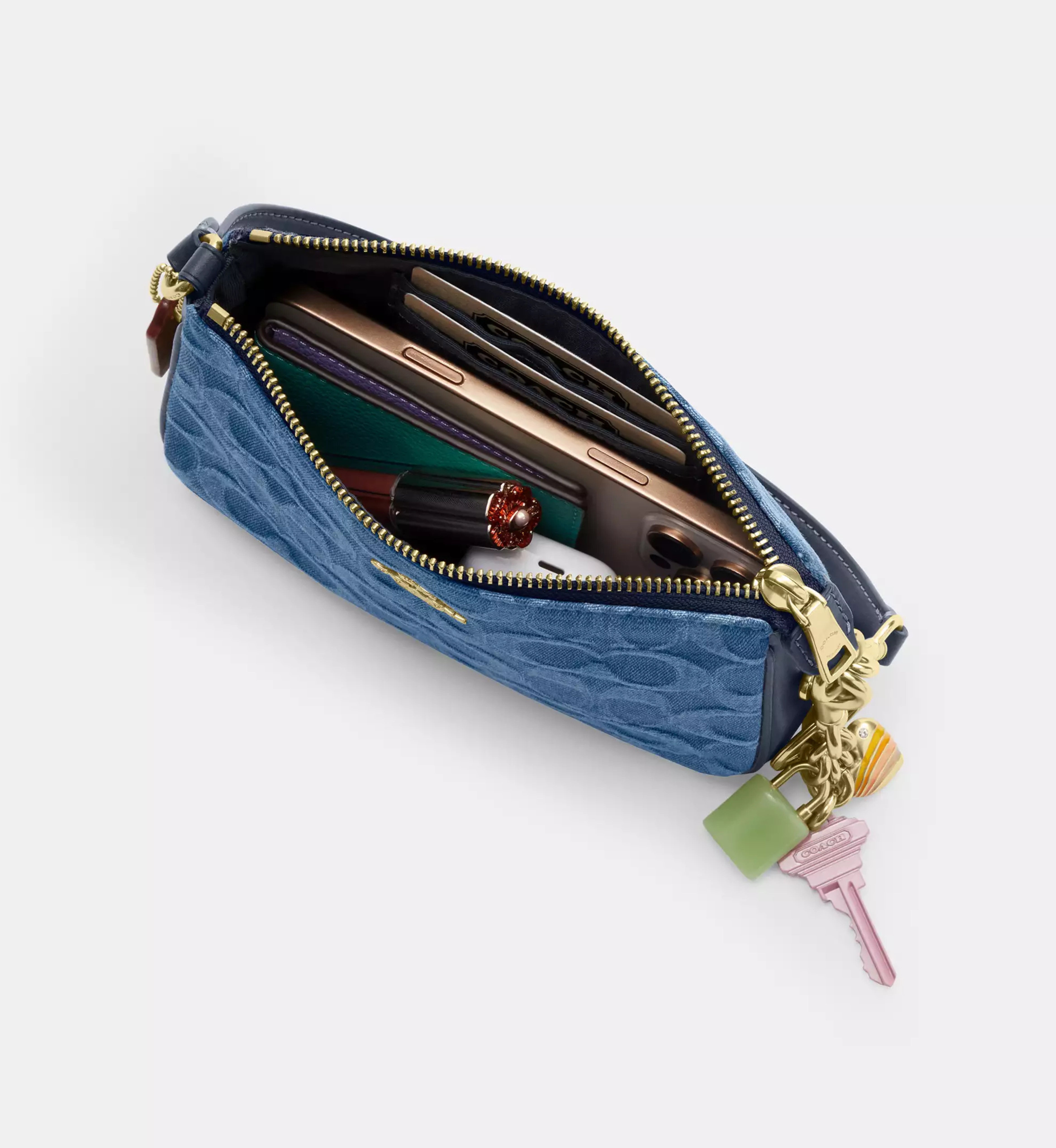 Coach Nolita 19 In Signature 'Denim Gold Indigo'