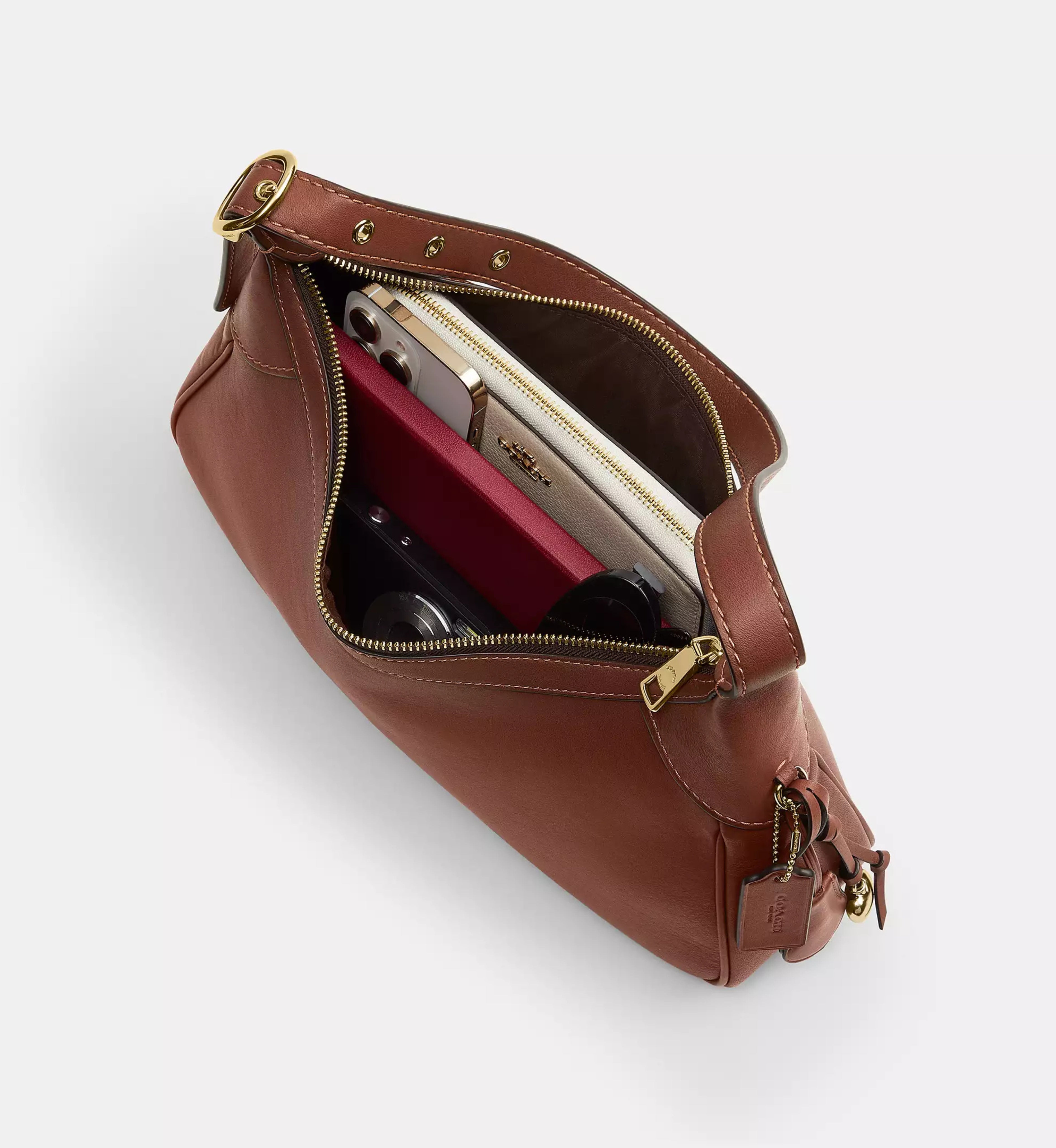 Coach Ella Small Shoulder Bag 'Smooth Leather Gold Redwood'