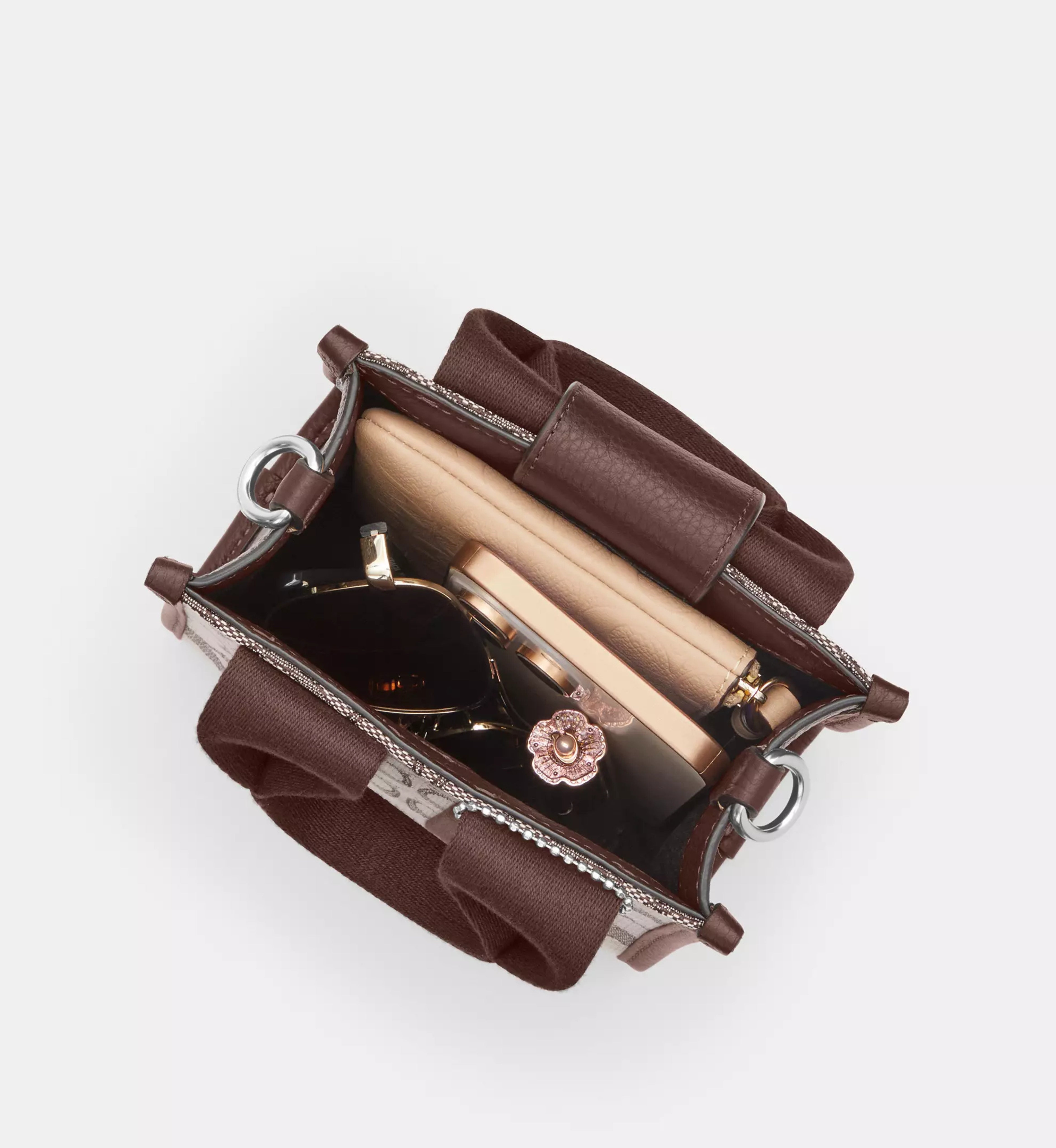 Coach Smith Mini Tote Bag In Signature Jacquard 'Signature Jacquard Silver Oak Maple'