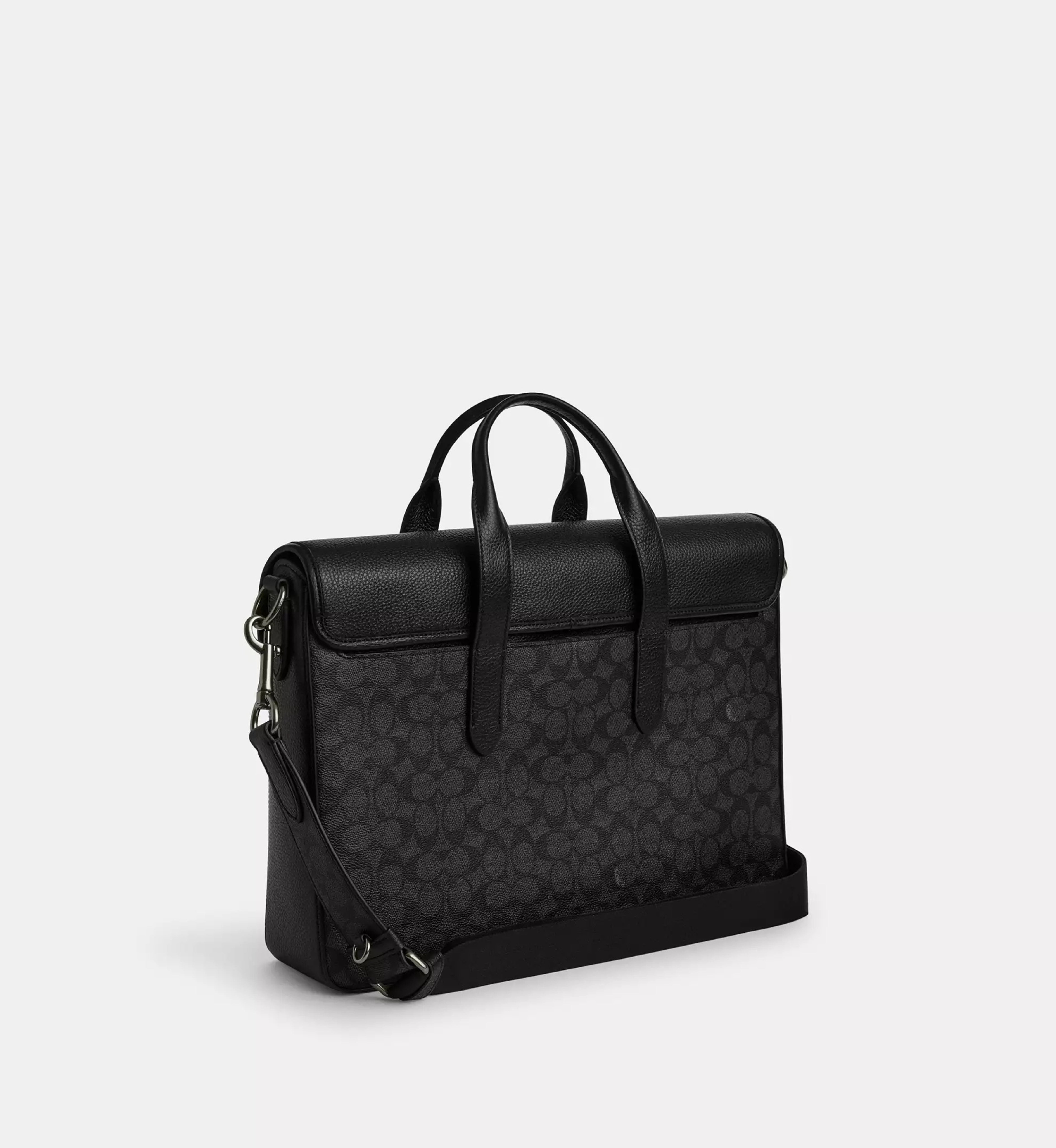 Sullivan Portfolio Brief In Signature Canvas 'Signature Canvas Gunmetal Charcoal Black'