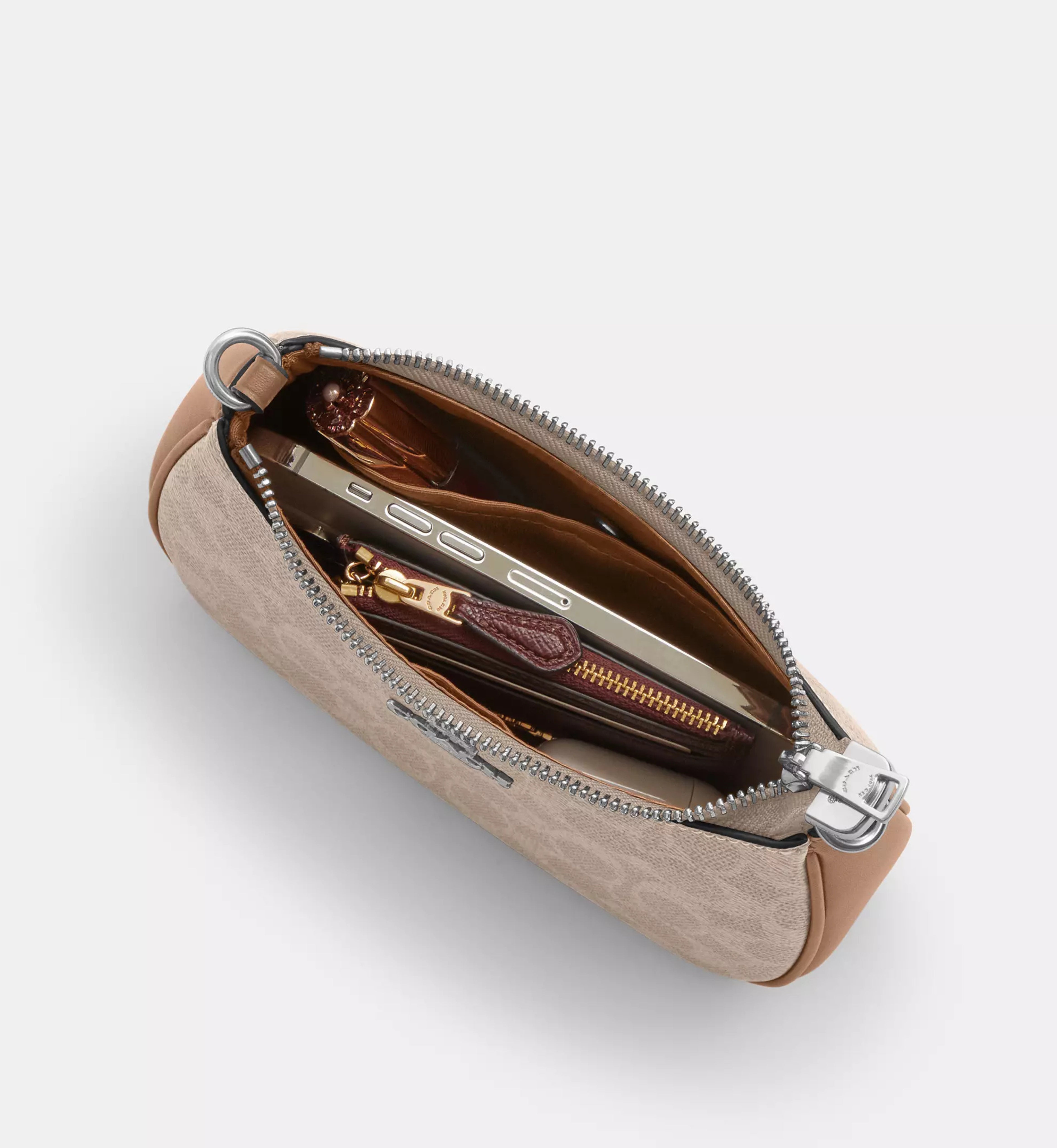 Coach Teri Mini Crossbody Bag In Signature Canvas 'Signature Canvas Silver Sand Taupe'