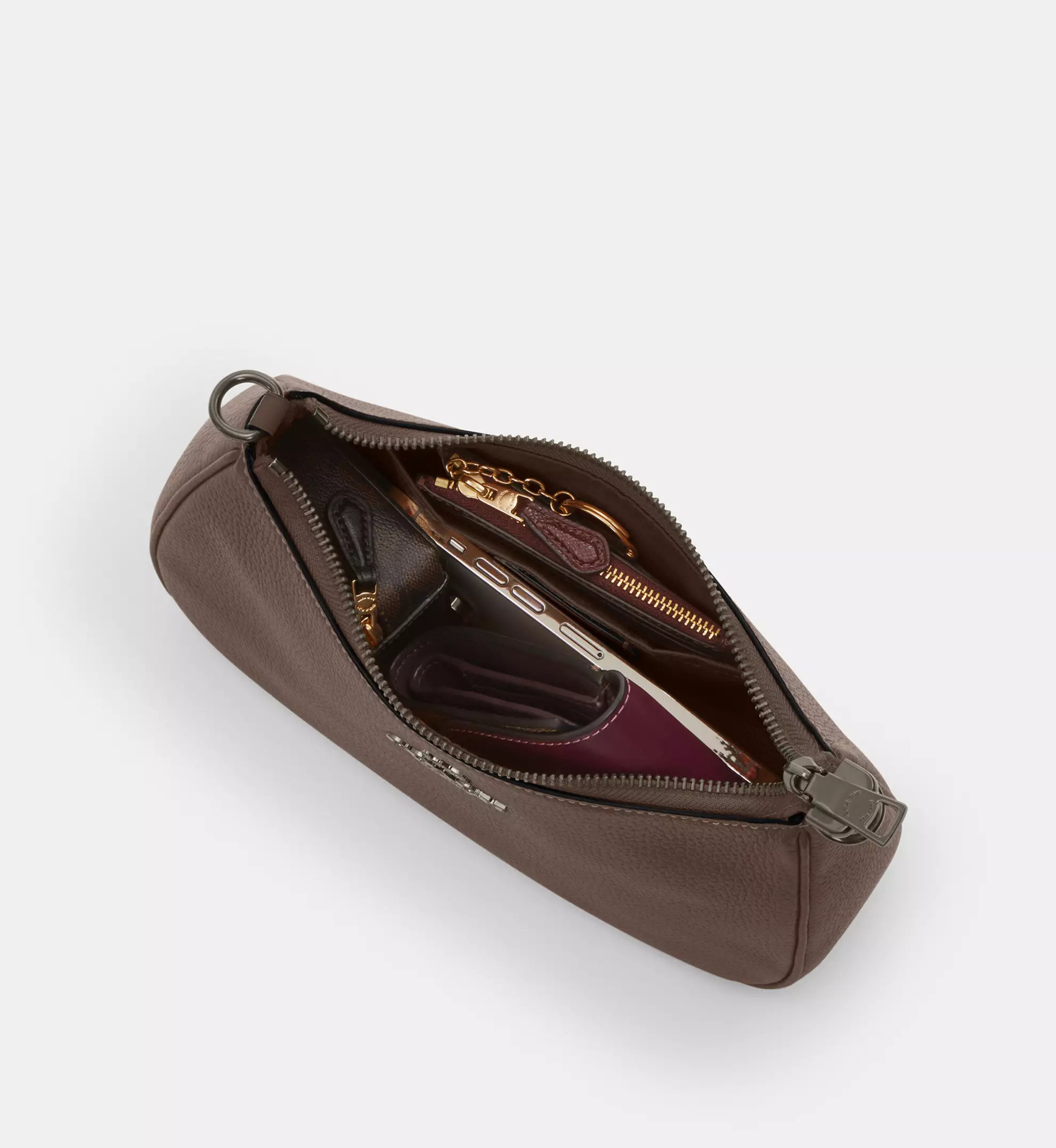 Coach Teri Shoulder Bag 'Pebbled Leather Gunmetal Dark Stone'