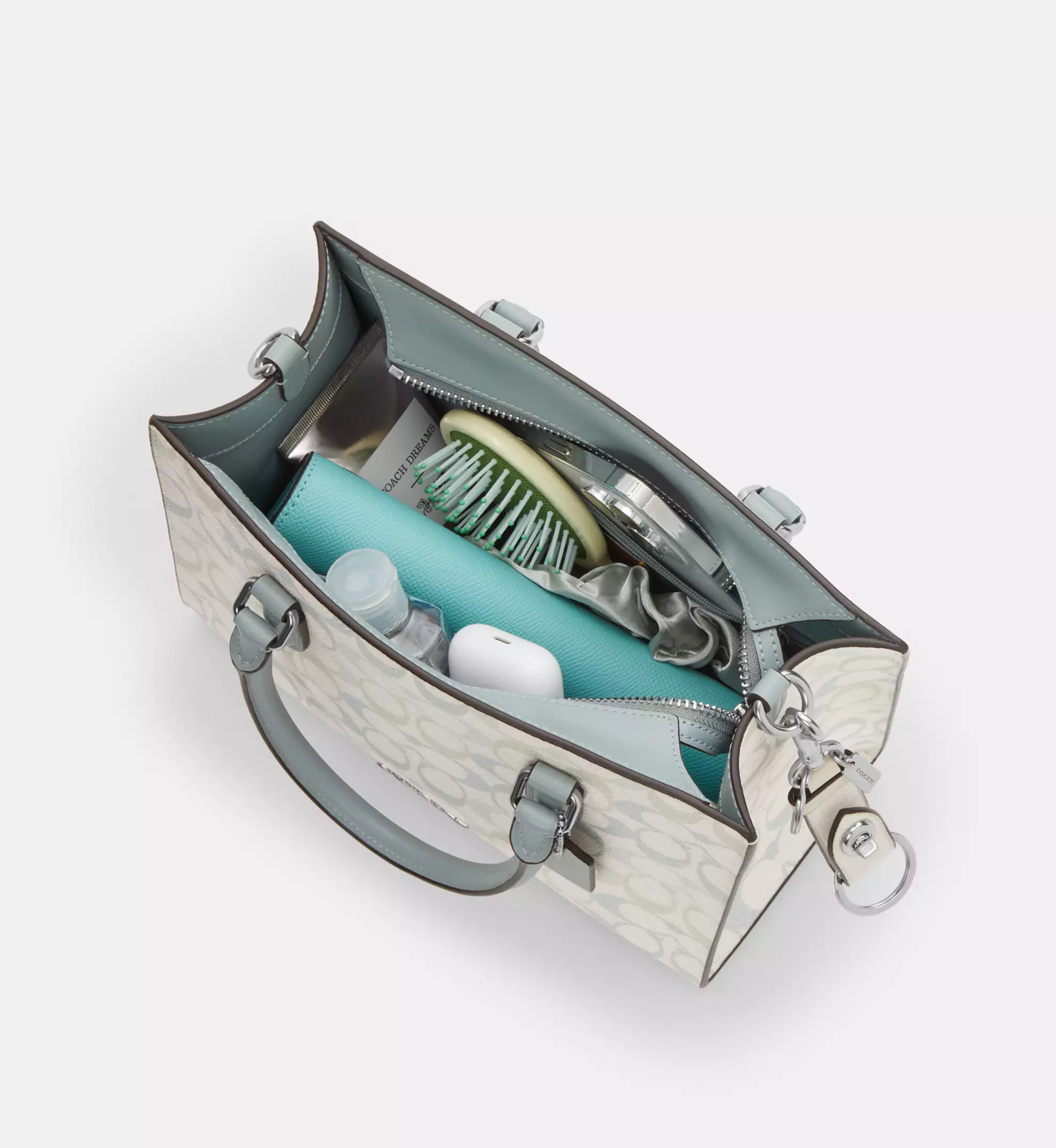 Coach Maggie Small Tote Bag In Pretty Signature Canvas 'Signature Canvas Silver Chalk Blue'