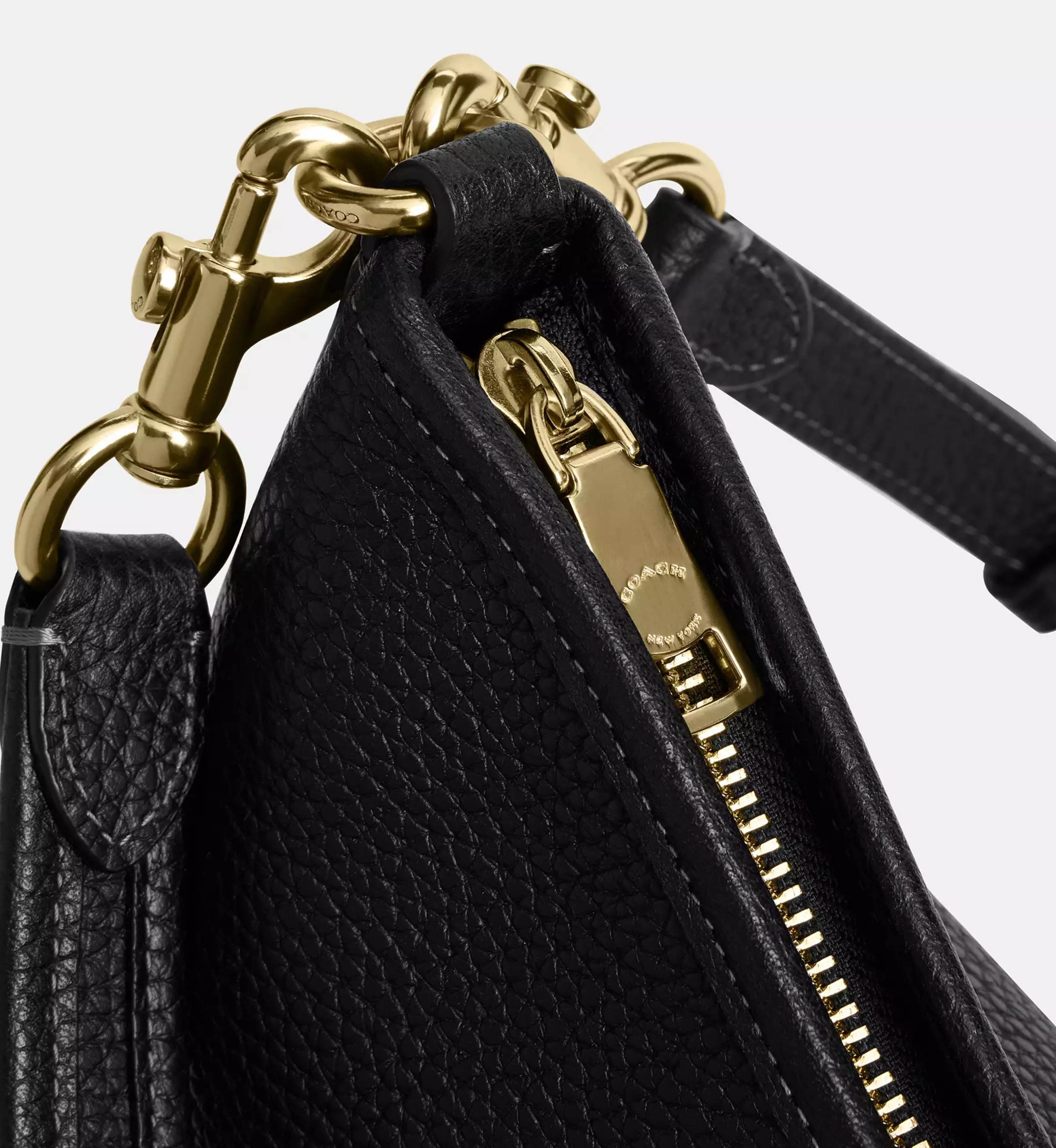Coach Laurel Shoulder Bag 'Pebbled Leather Gold Black'