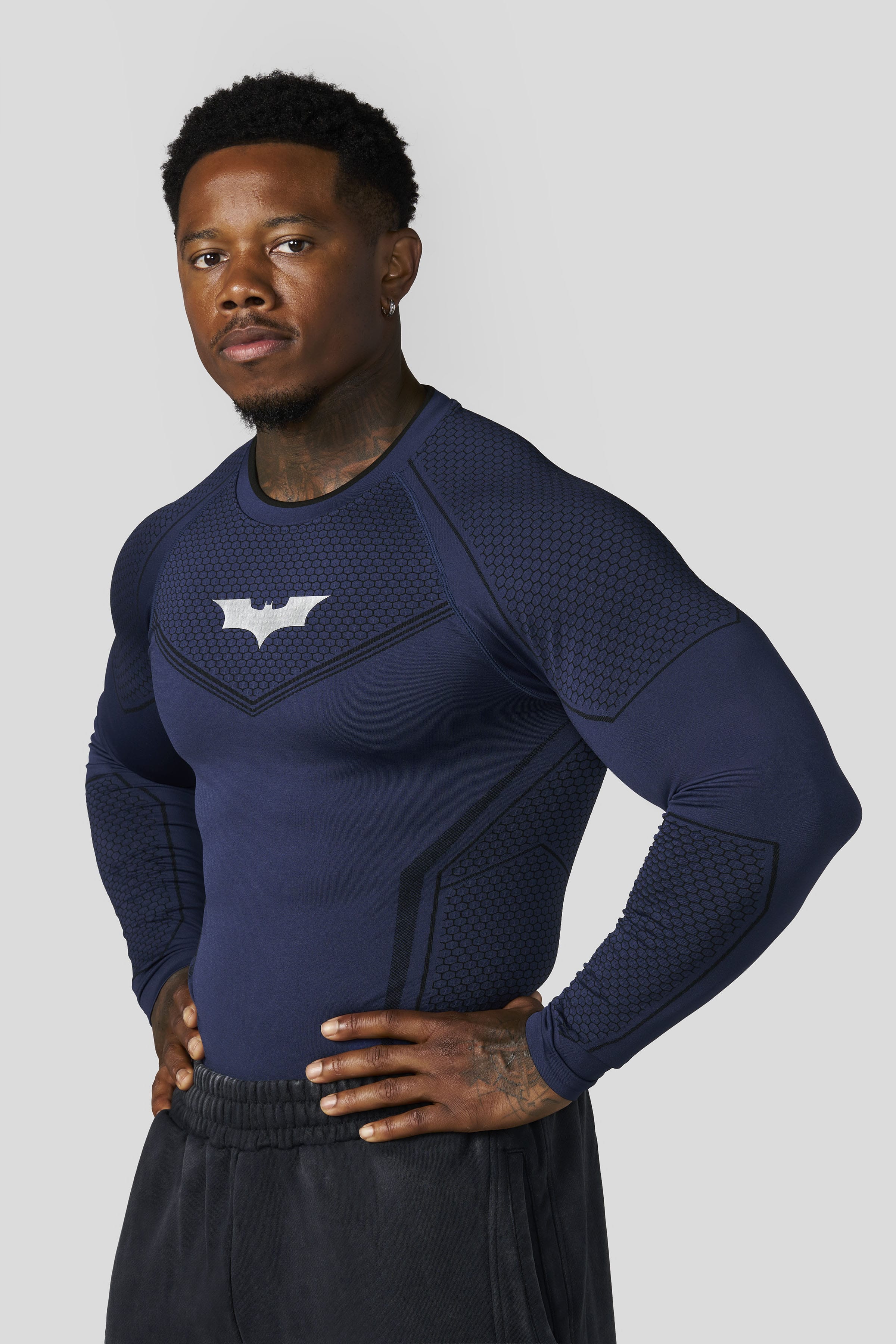 YoungLA 8004 - Batman Compression Longsleeves 'Navy'