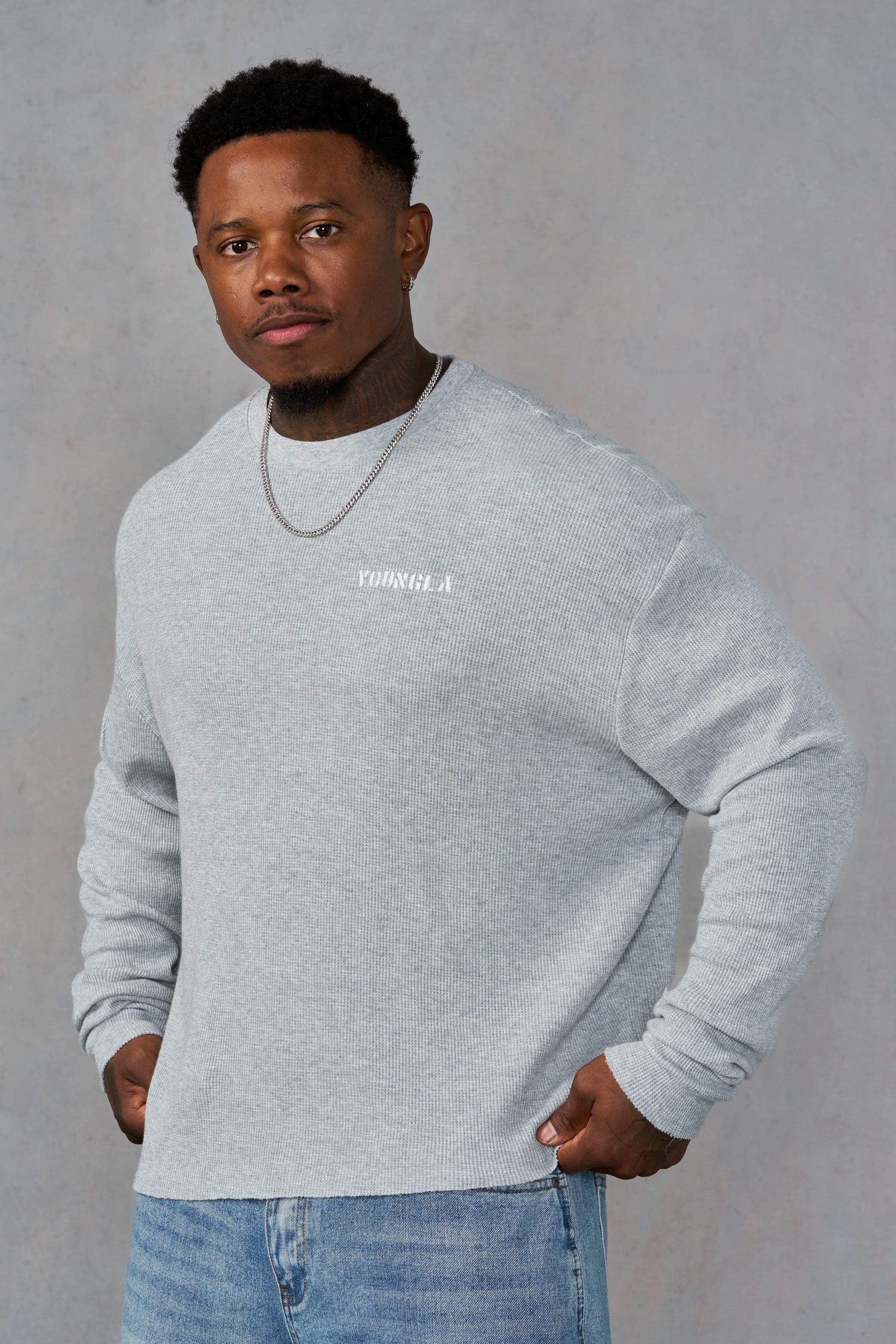 Young La 8057 - Classic Thermals 'Heather Grey'