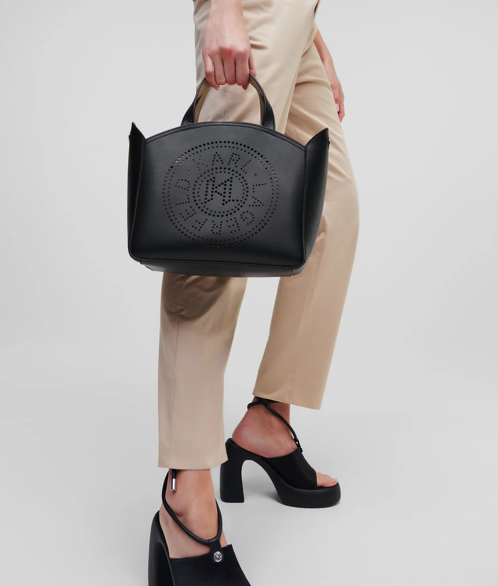 KarlLagerfeld Kcircle Perforated Small Tote Bag Black