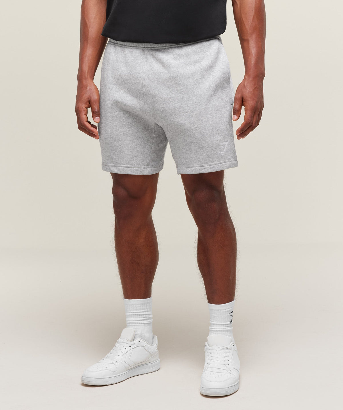 Gymshark Crest 7" Shorts 'Light Grey Marl'
