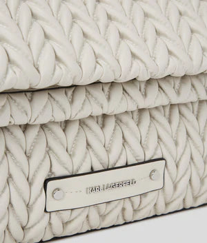 KarlLagerfeld Kweave Large Shoulder Bag Cement