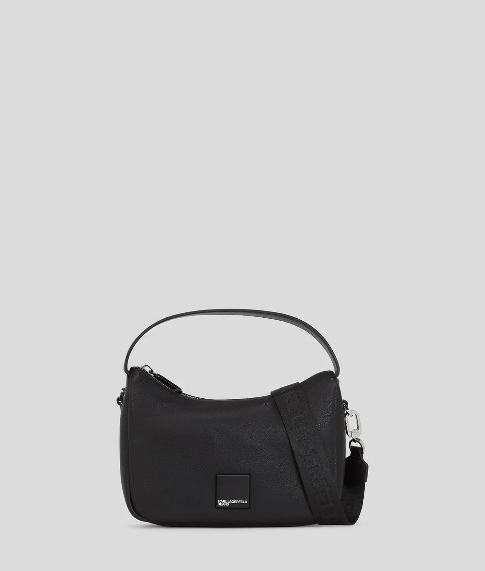 KarlLagerfeld Klj Box Logo Soft Mini Hobo Bag Black