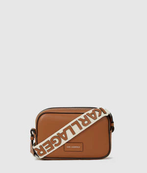 KarlLagerfeld Kcircle Perforated Crossbody Bag Dark Tan