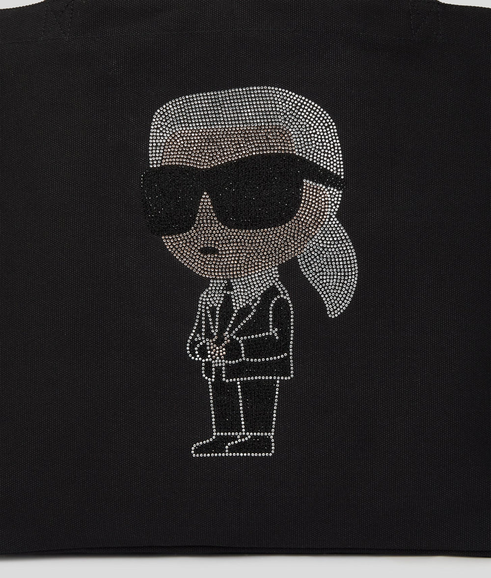 KarlLagerfeld Ikon Rhinestone Shopper Black