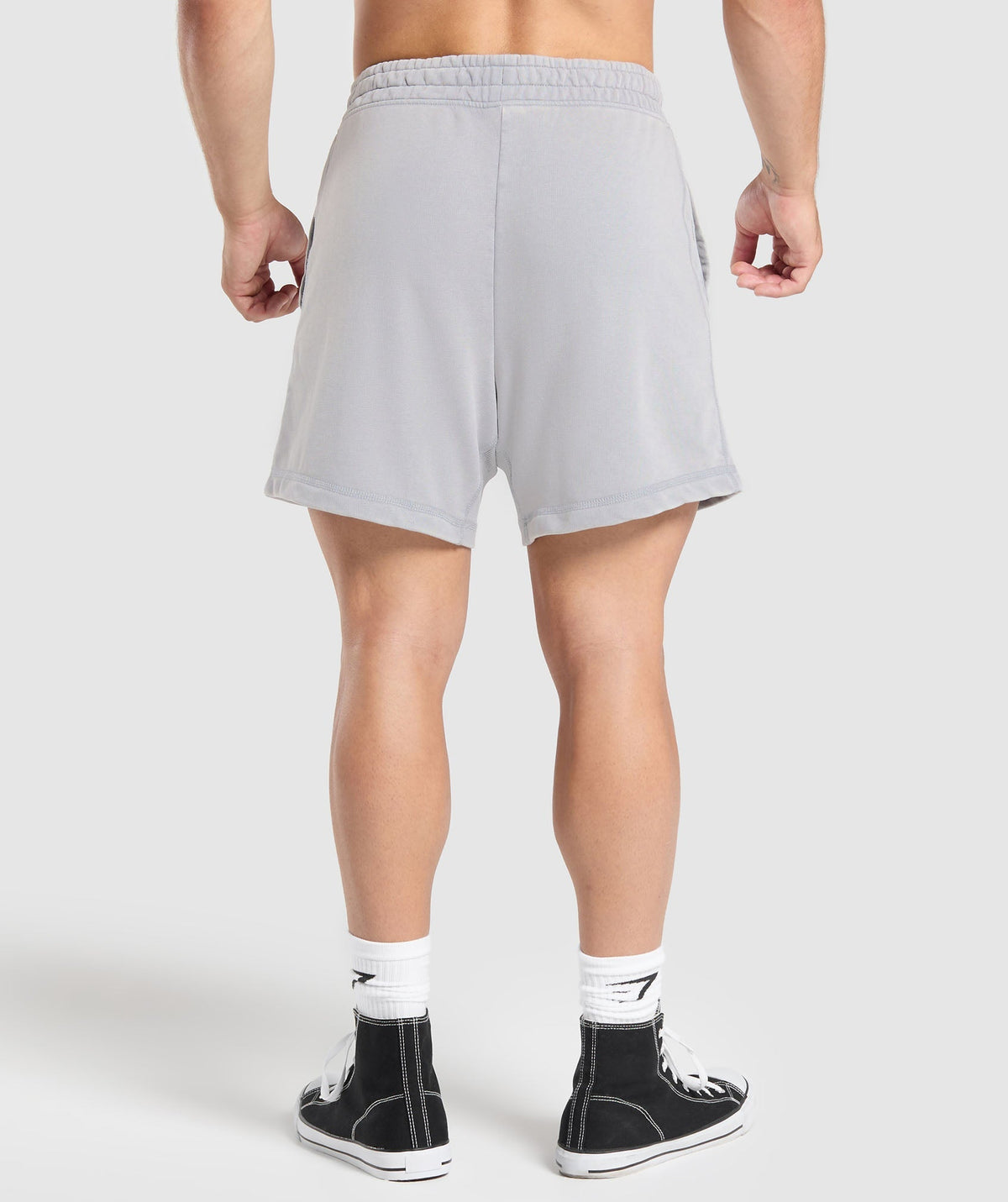 Gymshark Power Washed 5" Shorts 'Denim Grey Acid Wash Small Ball'