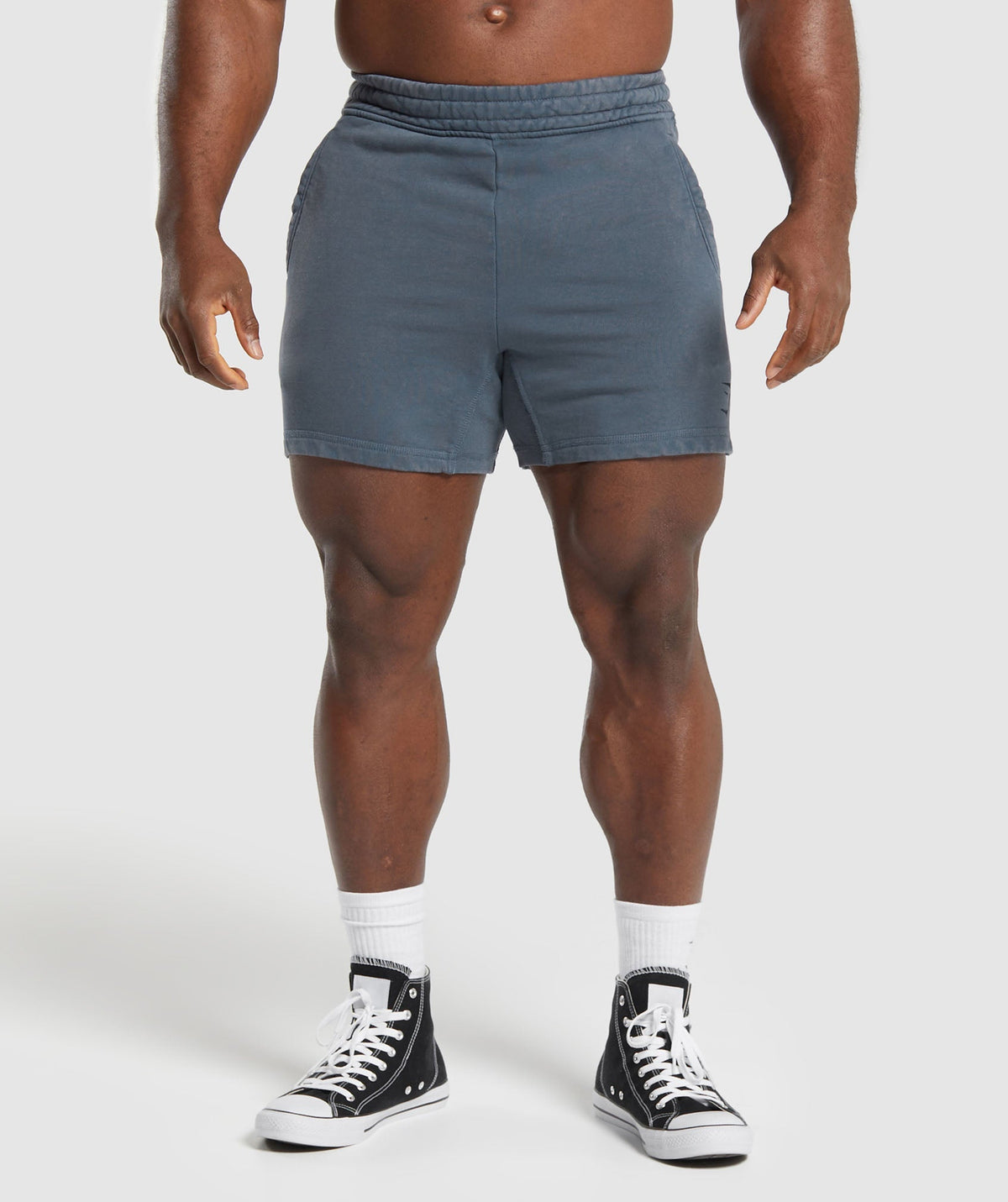 Gymshark Power Washed 5" Shorts 'Titanium Blue Acid Wash Small Ball'