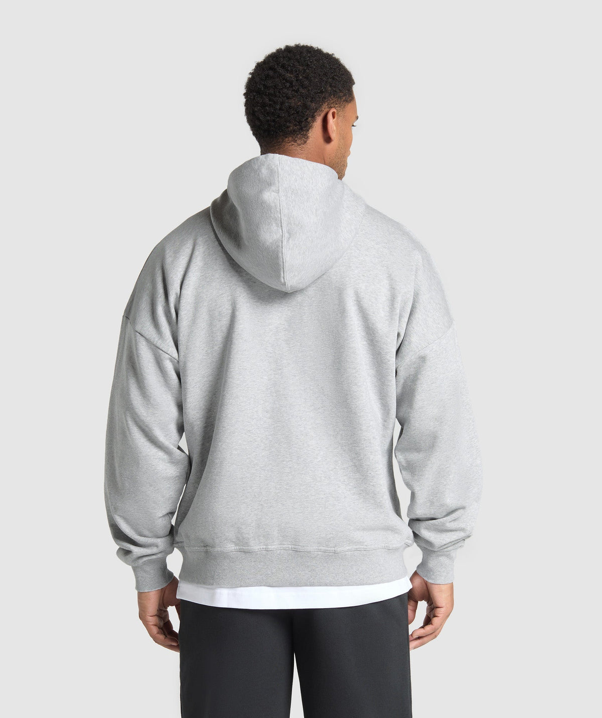 Gymshark Essential Oversized Zip Up Hoodie 'Light Grey Core Marl'