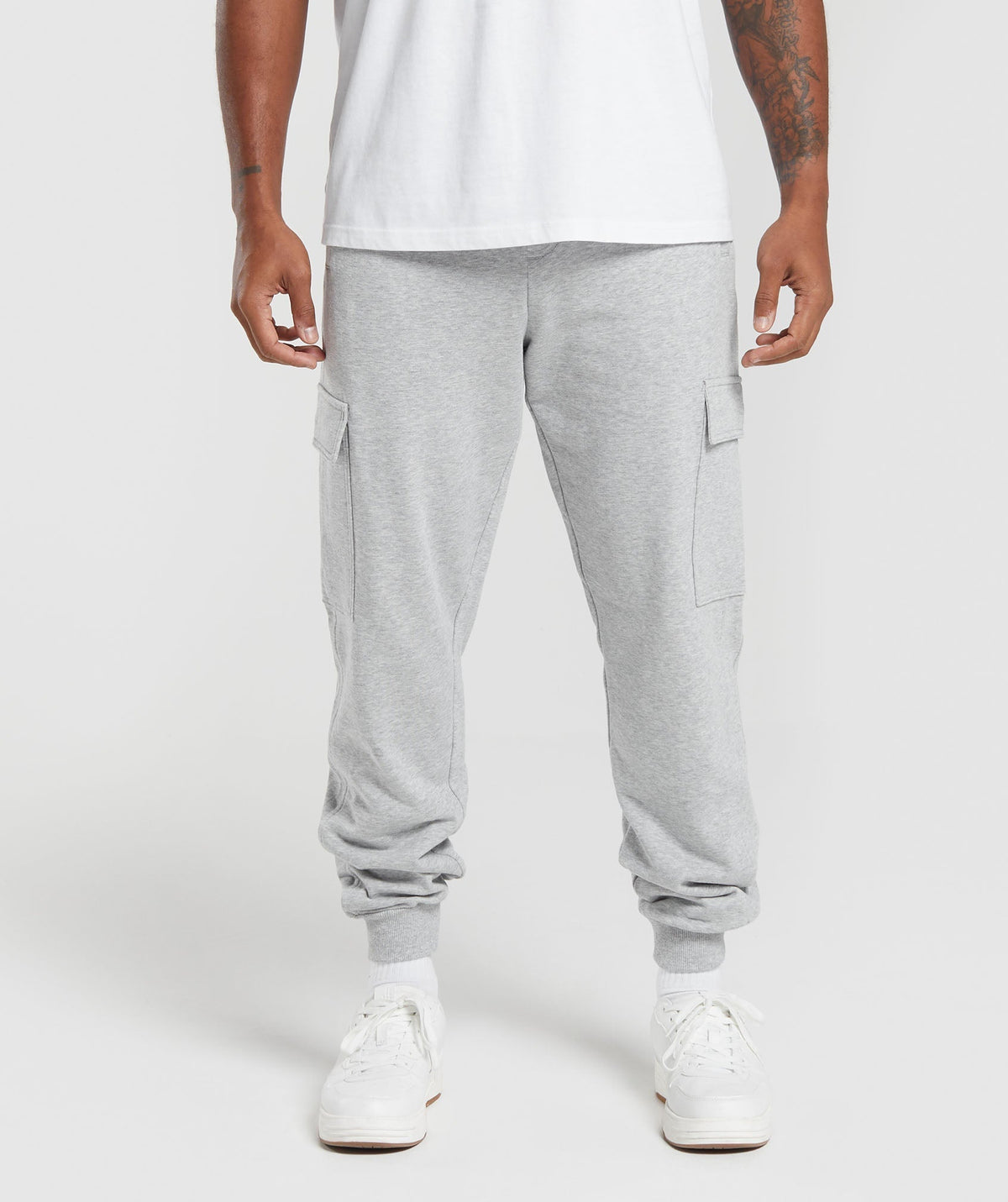 Gymshark Rest Day Essentials Cargo Joggers 'Light Grey Core Marl'