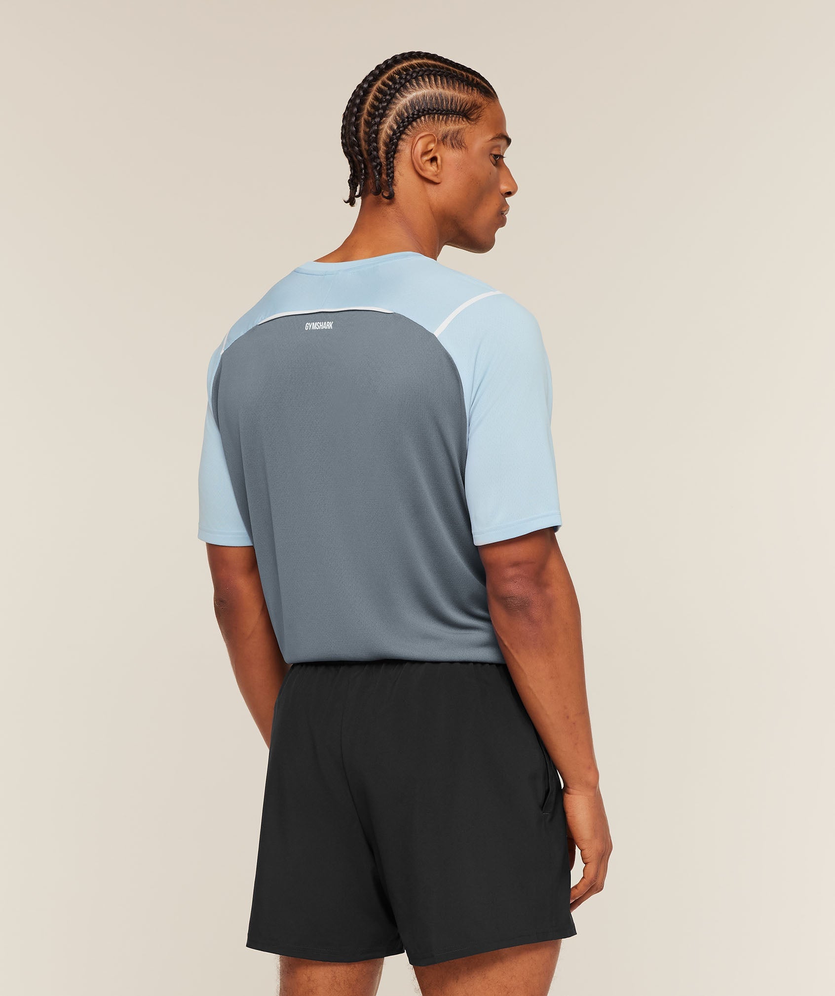 Gymshark Arrival Contrast T-Shirt 'Chilled Blue Iron Blue'