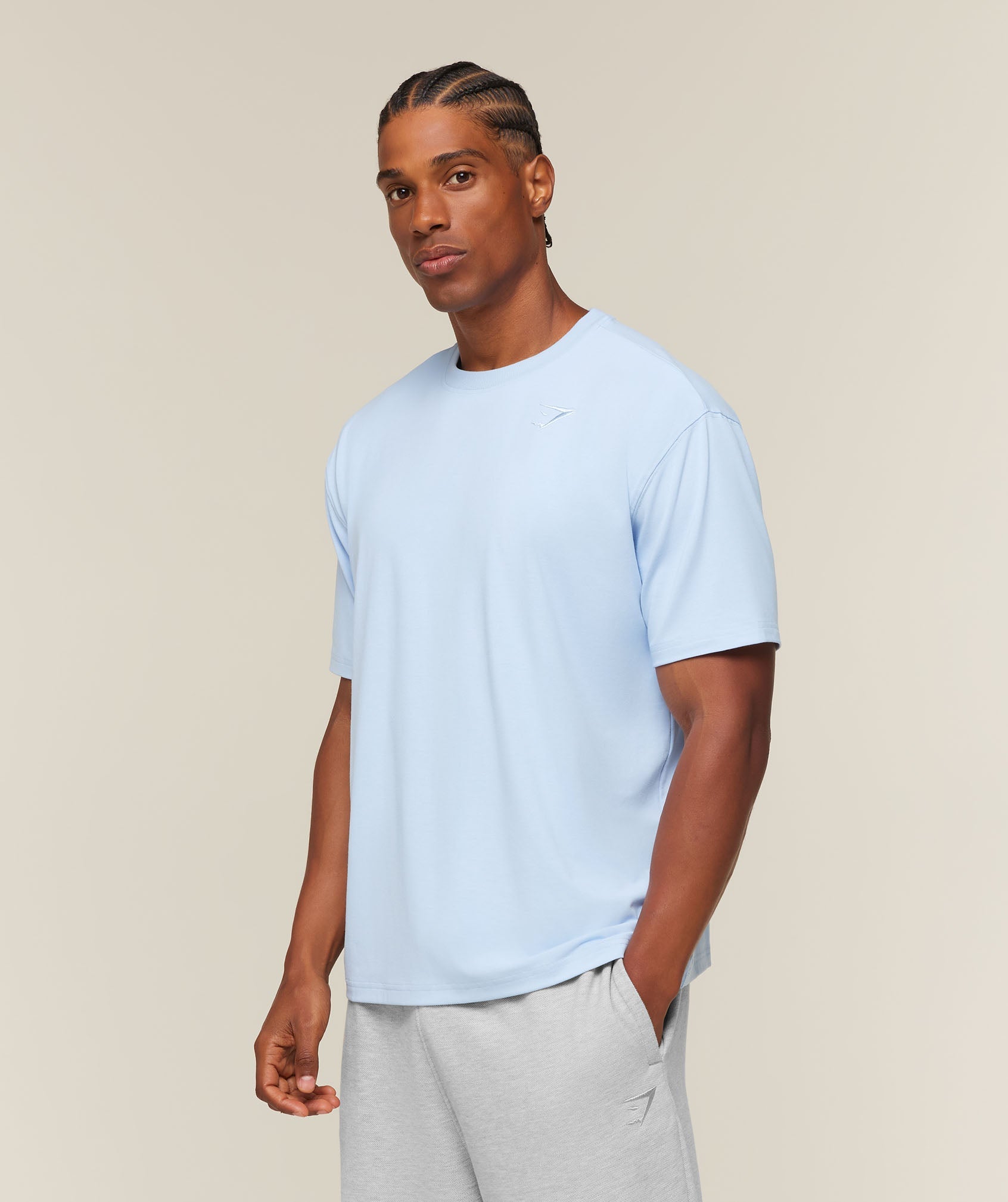 Gymshark Campus Crest T-Shirt 'Tranquil Blue'