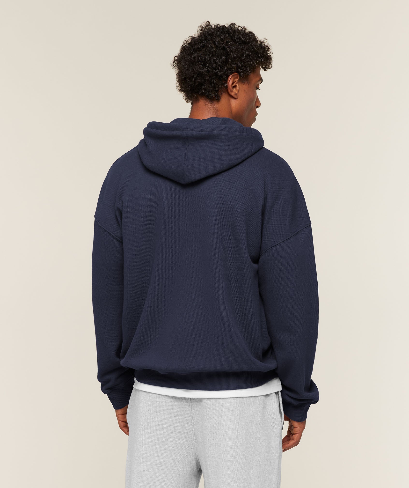 Gymshark Campus Crest Zip Through Hoodie 'Heavy Blue'