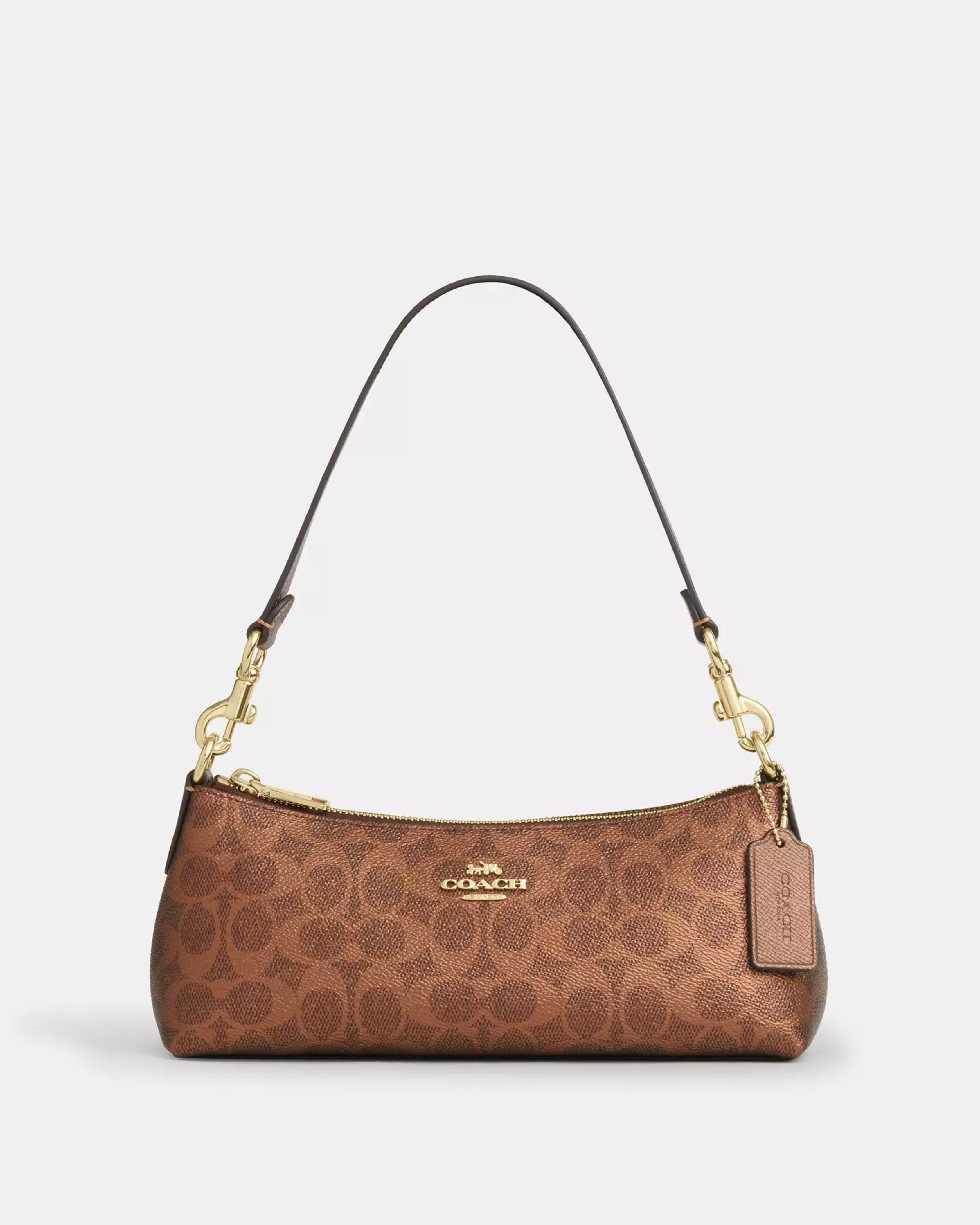 Coach Charlotte Shoulder Bag In Signature Canvas 'Brown Copper'