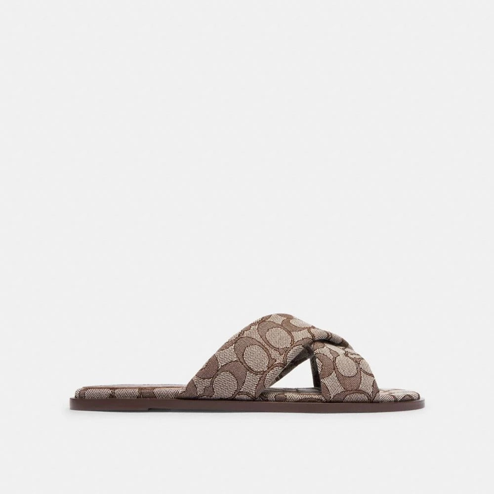 Coach Link Criss Cross Slide In Signature Jacquard Oak