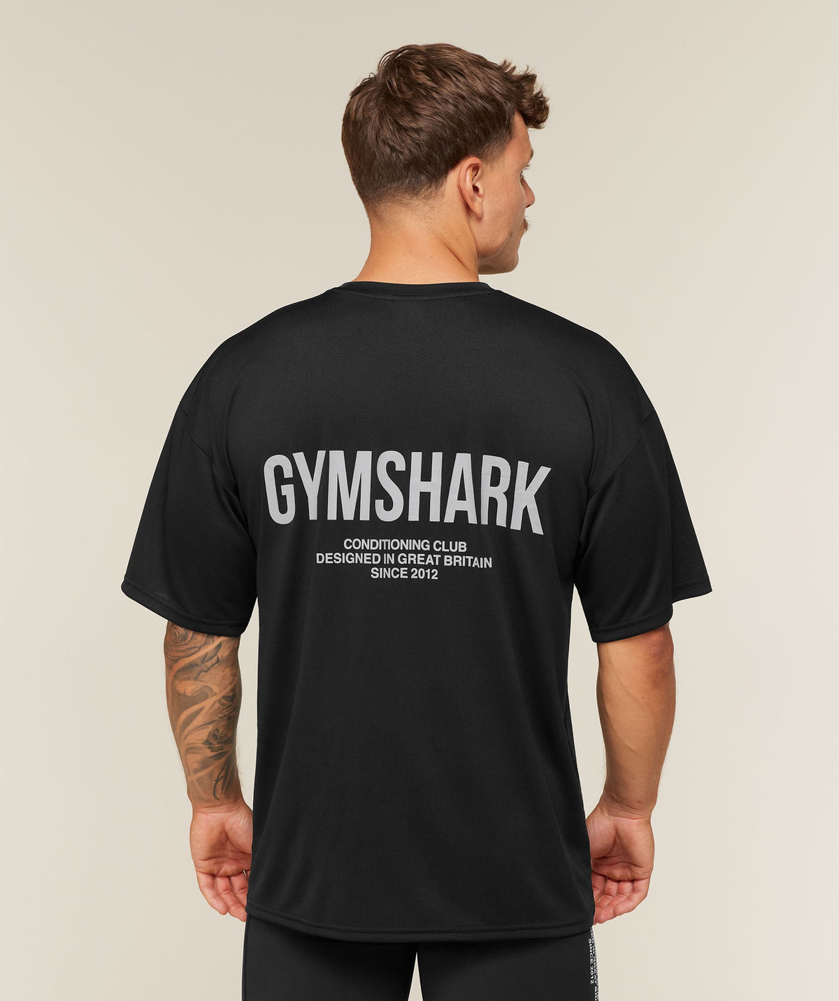 Gymshark Conditioning Club Oversized T-Shirt 'Black Silver Reflective'