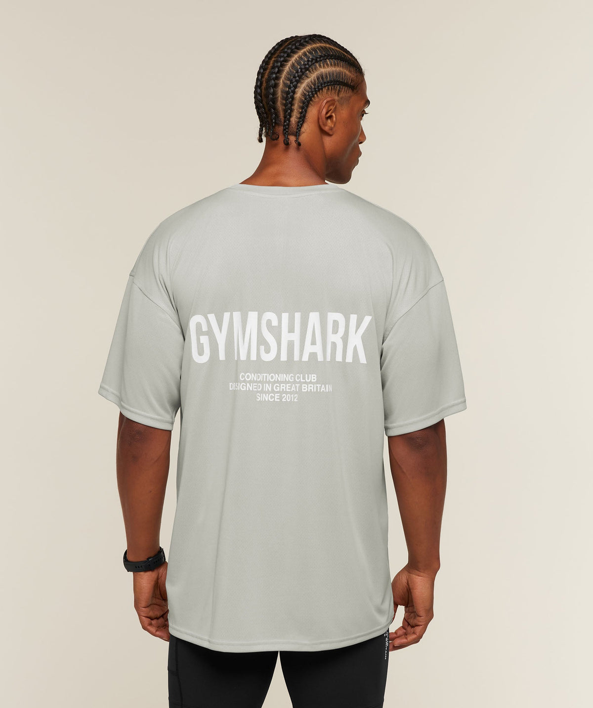 Gymshark Conditioning Club Oversized T-Shirt 'Light Grey White'