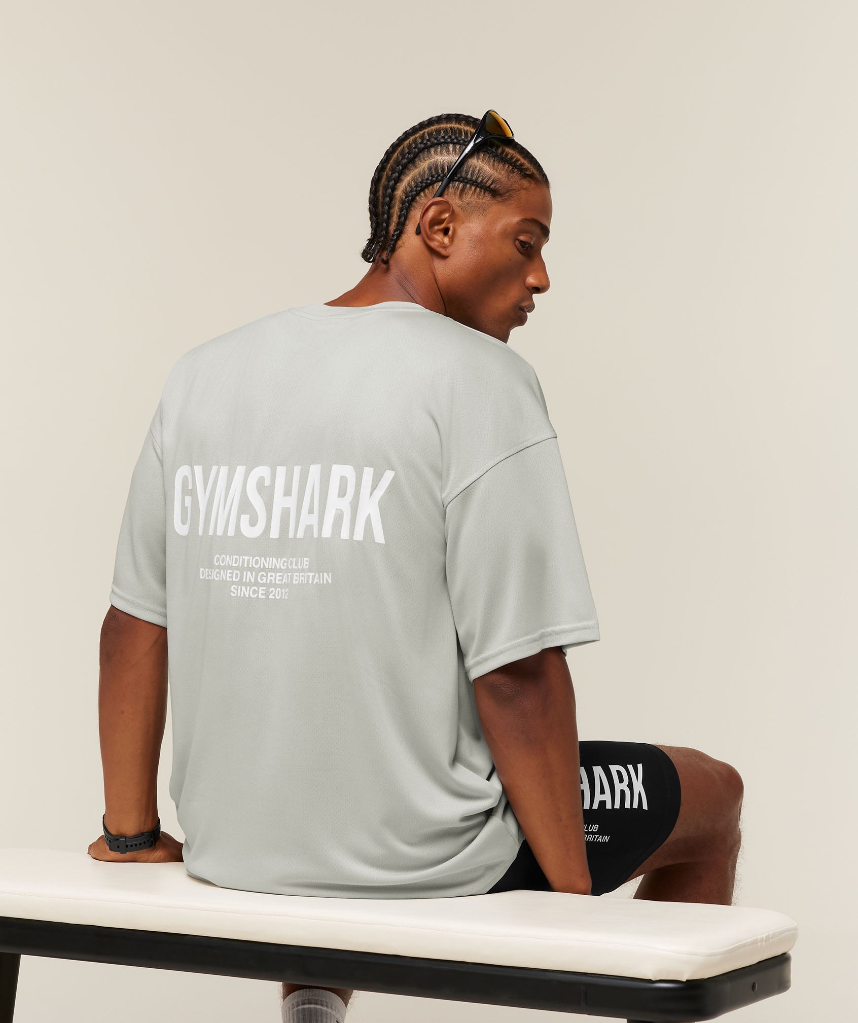 Gymshark Conditioning Club Oversized T-Shirt 'Light Grey White'