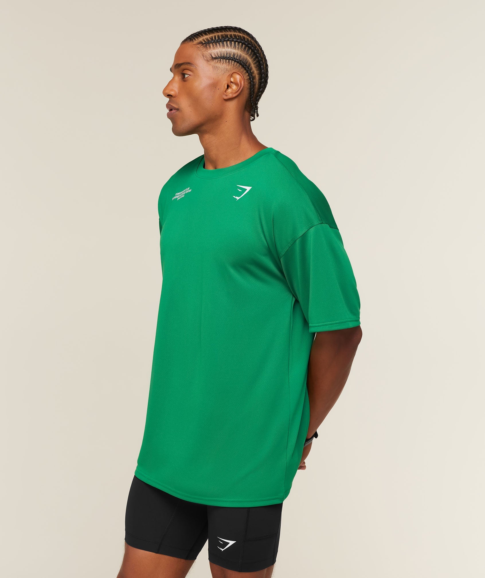 Gymshark Conditioning Club Oversized T-Shirt 'Track Green White'