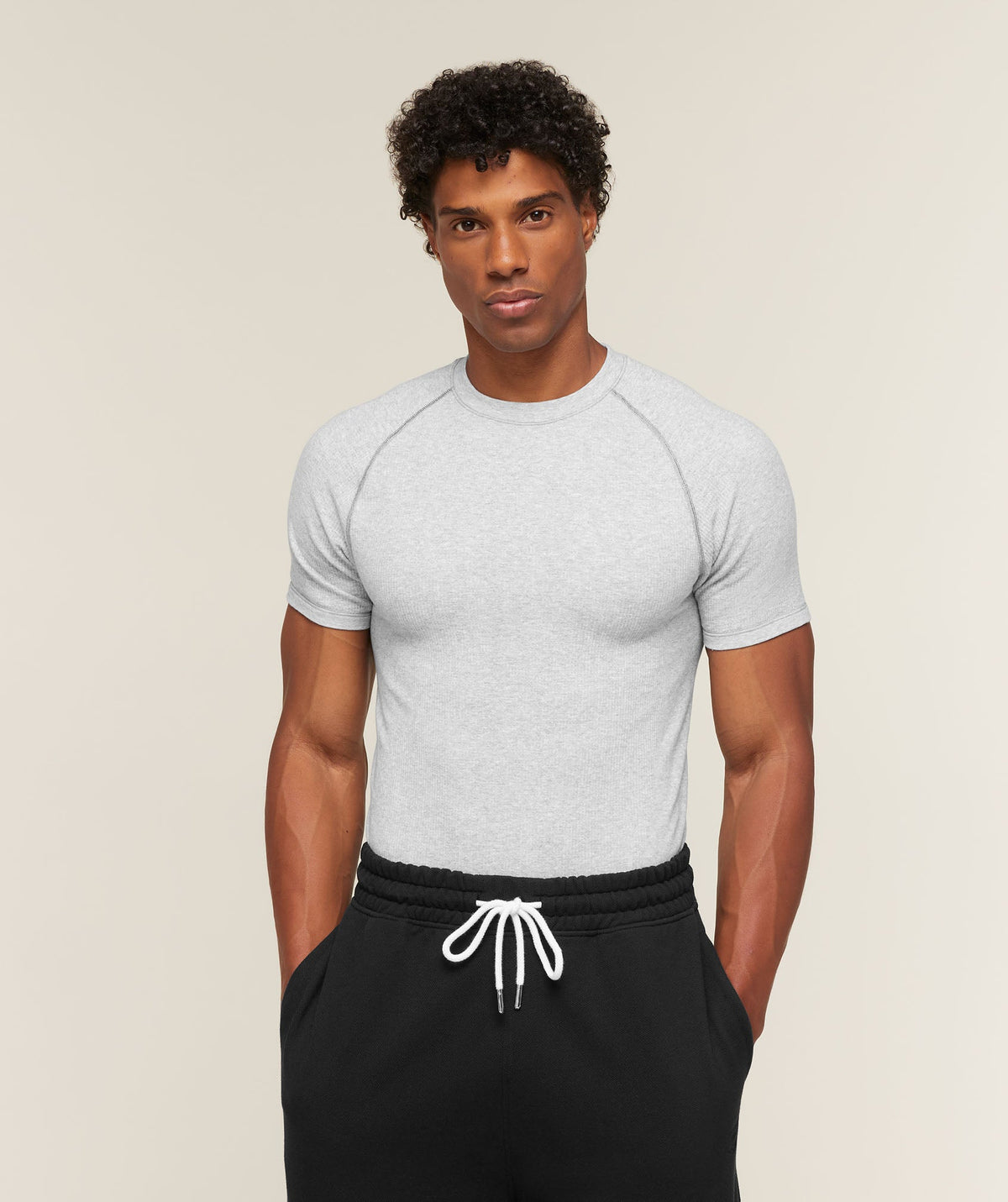 Gymshark Cotton Seamless T-Shirt 'Danx Soft Grey Marl'