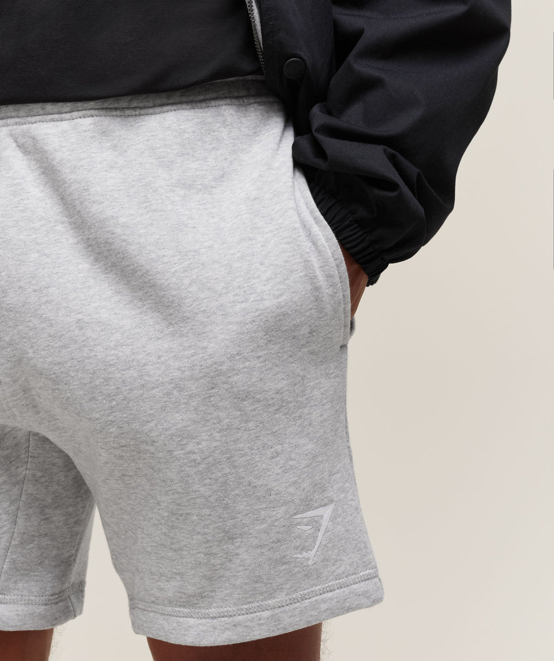 Gymshark Crest Shorts 'Light Grey Marl'