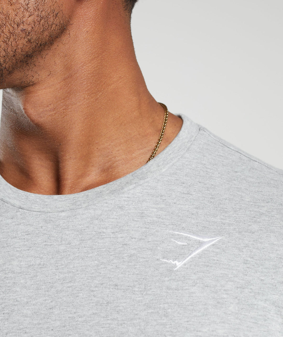 Gymshark Crest Long Sleeve T-Shirt 'Light Grey Marl'