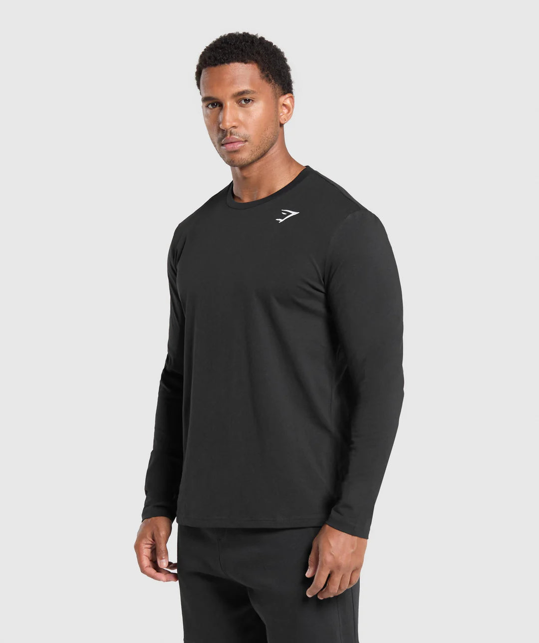Gymshark Crest Long Sleeve T-Shirt 'Black'