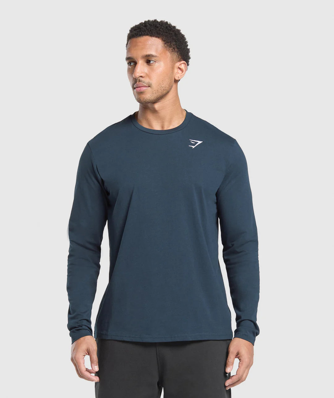 Gymshark Crest Long Sleeve T-Shirt 'Navy'