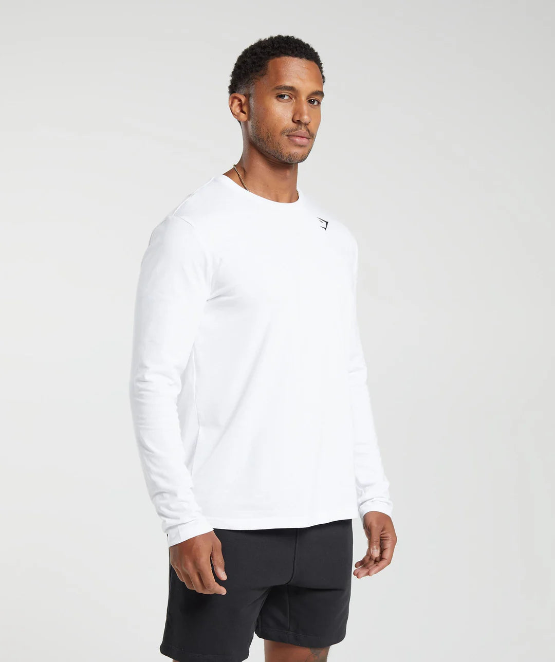 Gymshark Crest Long Sleeve T-Shirt 'White'