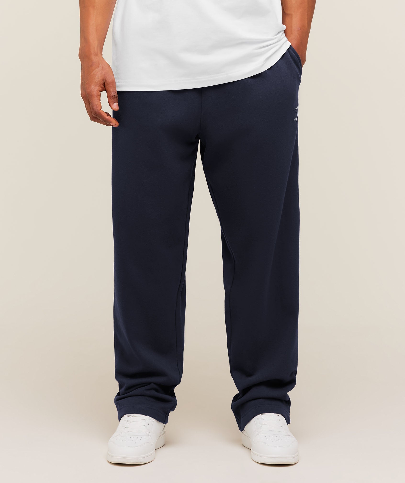 Gymshark Crest Straight Leg Joggers 'Heavy Blue'