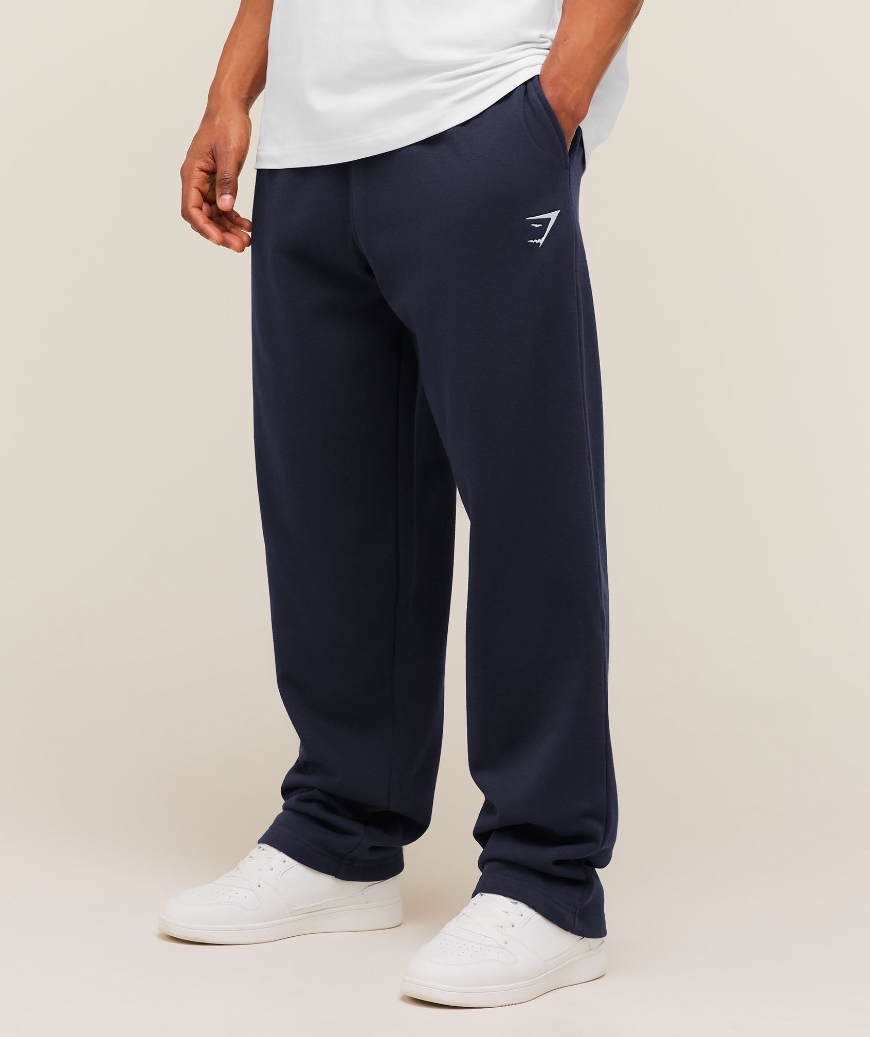 Gymshark Crest Straight Leg Joggers 'Heavy Blue'