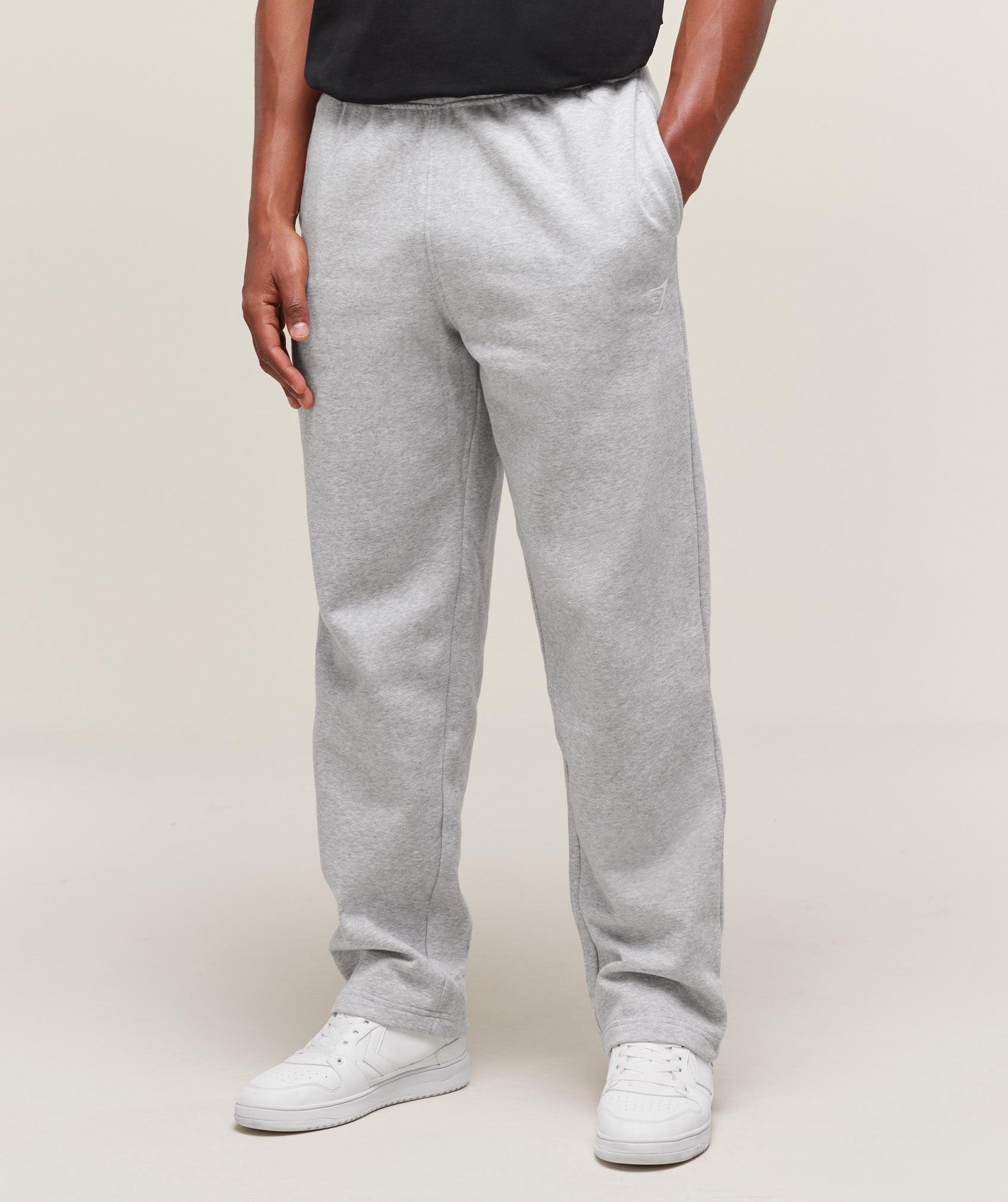 Gymshark Crest Straight Leg Joggers 'Light Grey Marl'