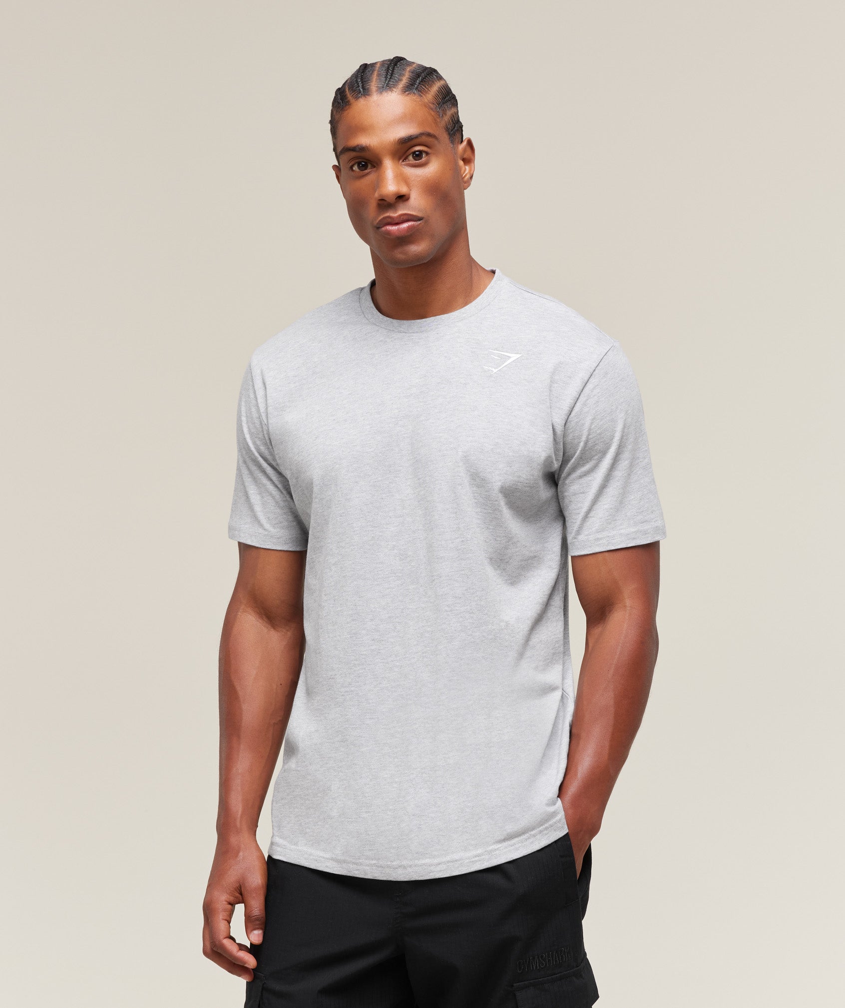 Gymshark Crest T-Shirt 'Light Grey Marl'