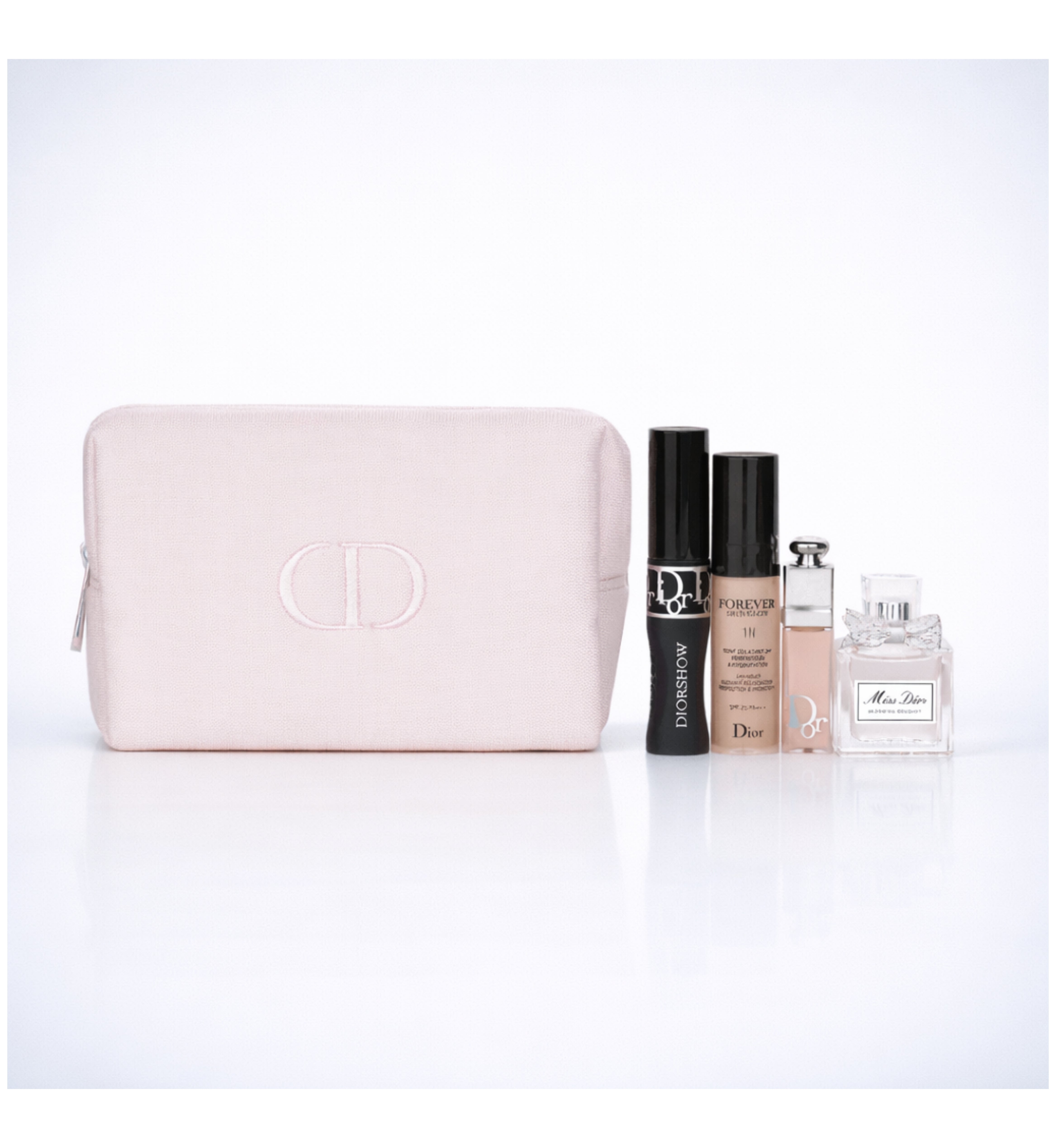 Dior Blooming Bouquet Pouch Set (EDT 0.2 fl oz (5 ml), Lip Maximizer, Foundation, Mascara)