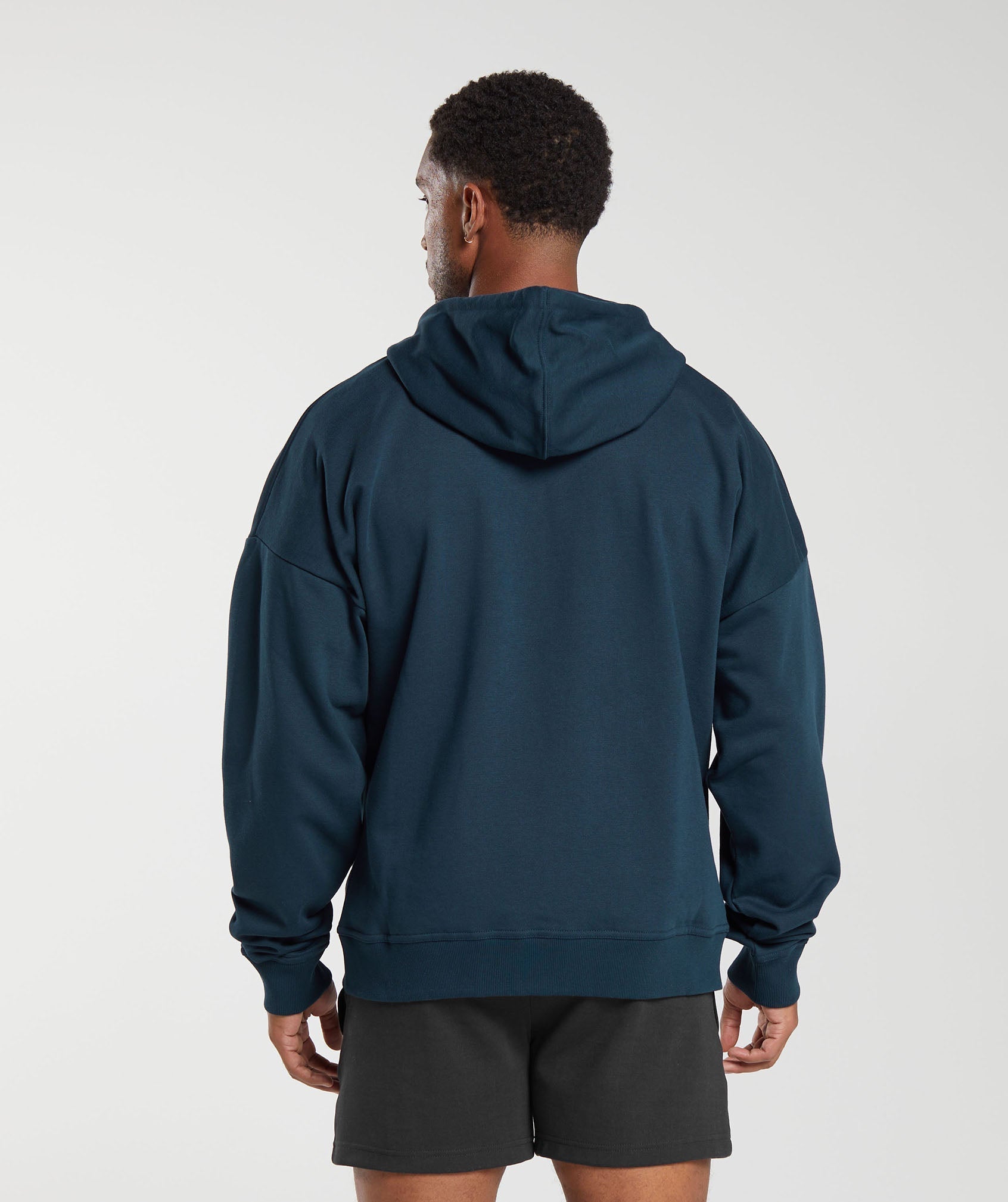 Gymshark Crest Oversized Zip Up Hoodie 'Navy'