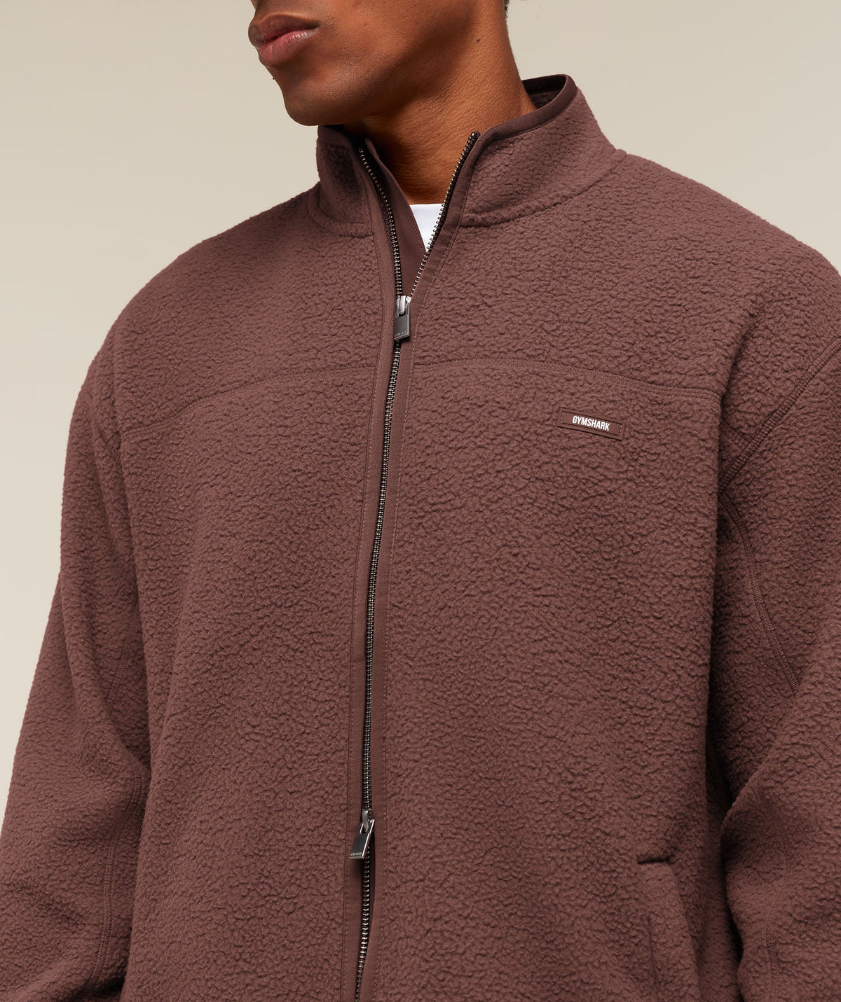 Gymshark Fleece Zip Through Jacket 'Espresso Brown'
