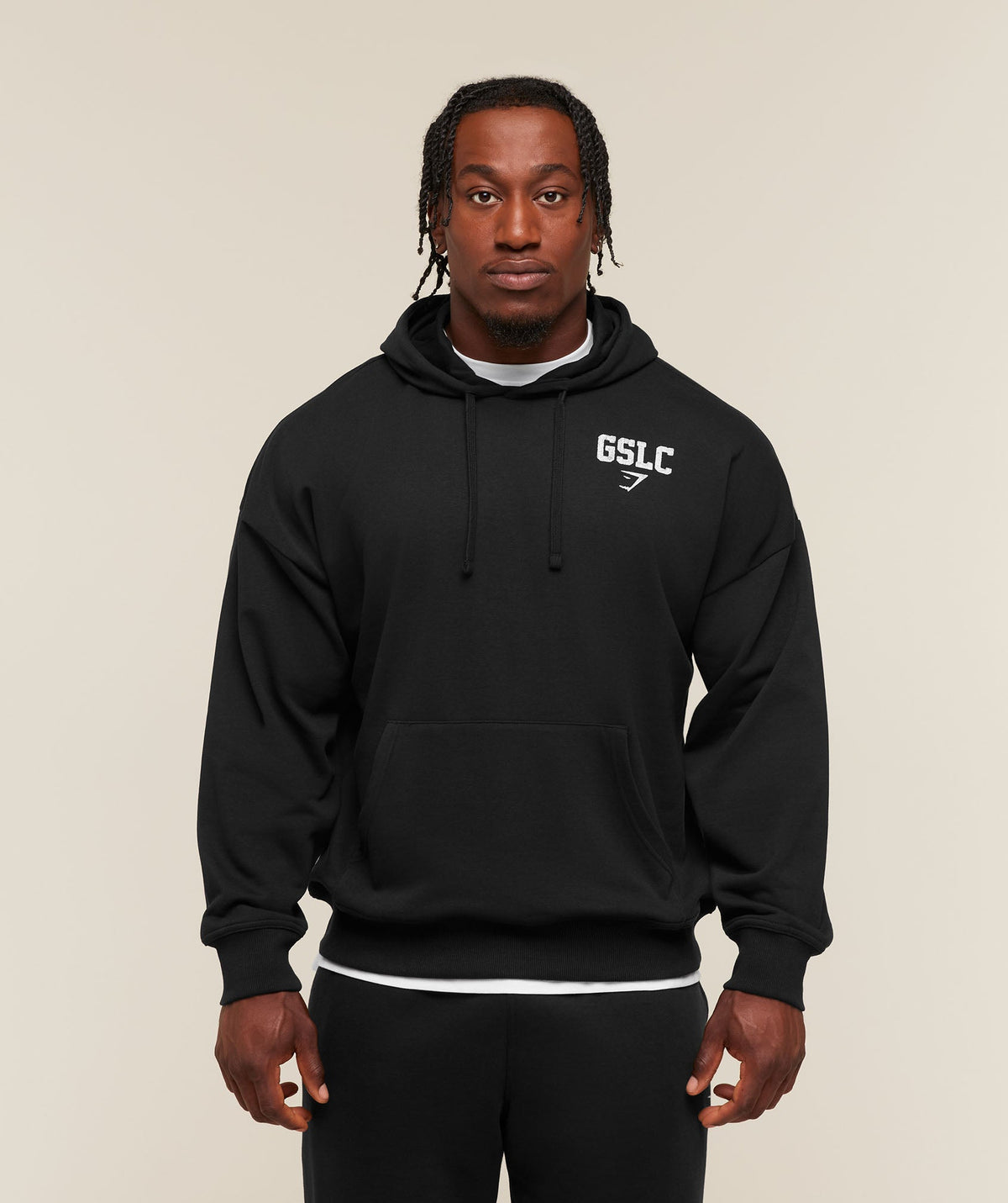 Gymshark Faded Collegiate Graphic Hoodie 'Black'