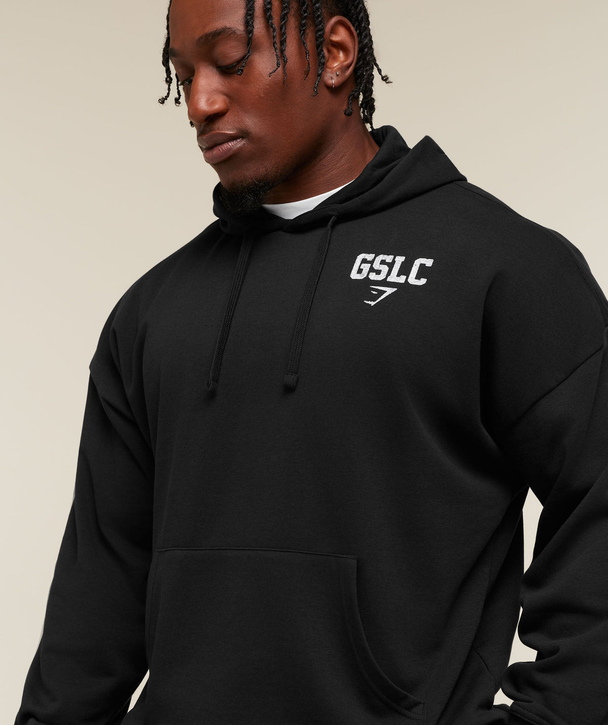 Gymshark Faded Collegiate Graphic Hoodie 'Black'