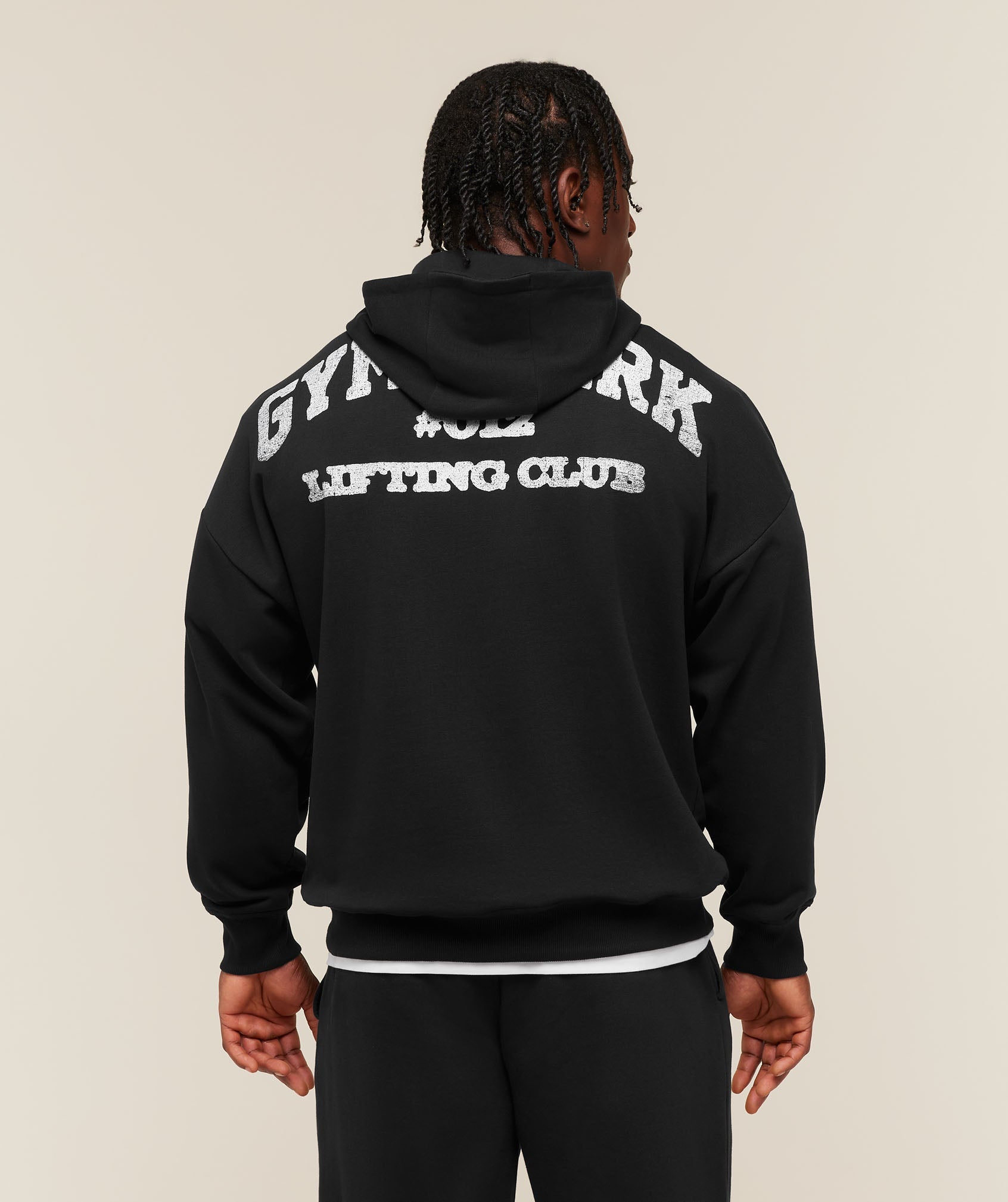 Gymshark Faded Collegiate Graphic Hoodie 'Black'
