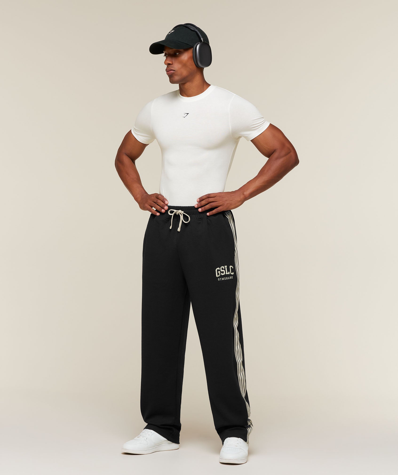 Gymshark GSLC Taped Straight Leg Track Pants 'Black'