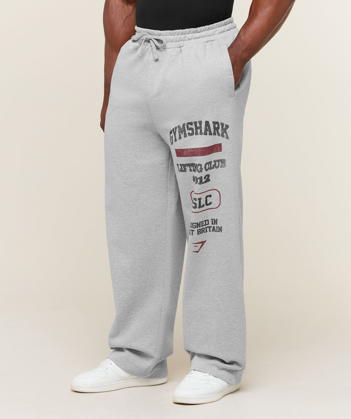 Gymshark Global Lifting Wide Leg Pants 'Light Grey Core Marl'