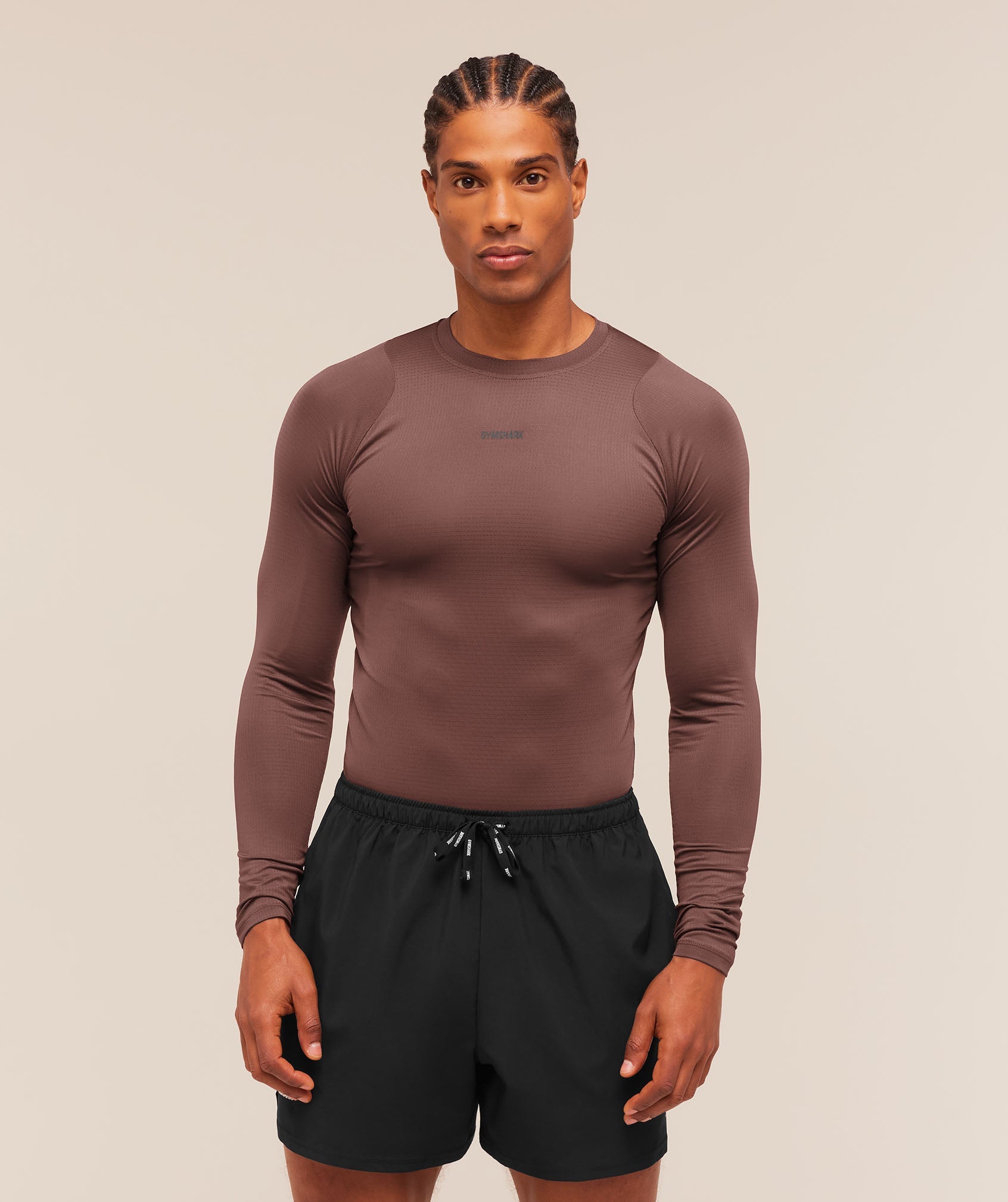 Gymshark Train Long Sleeve T-Shirt 'Espresso Brown'