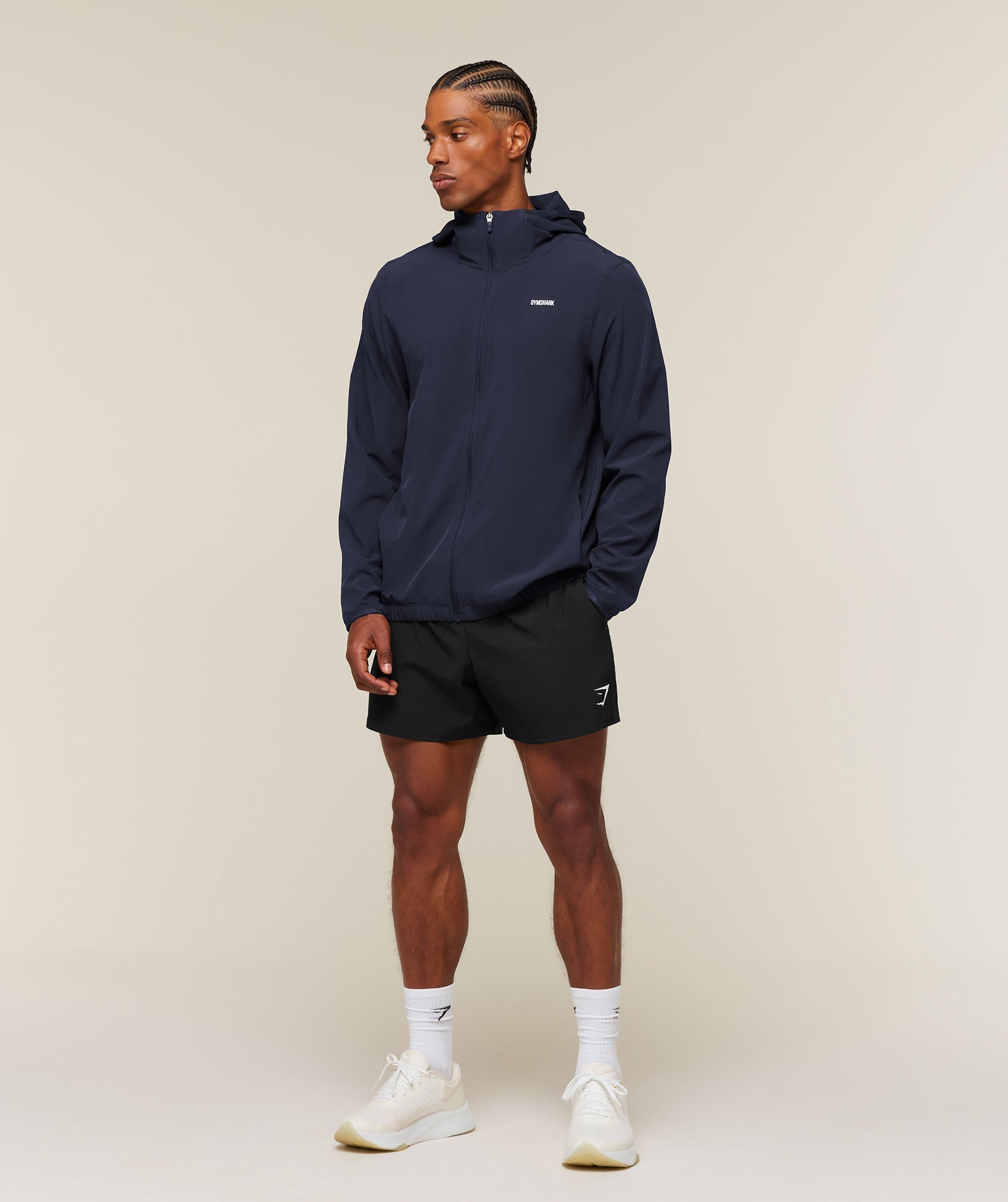 Gymshark Train Hooded Track Jacket 'Heavy Blue'